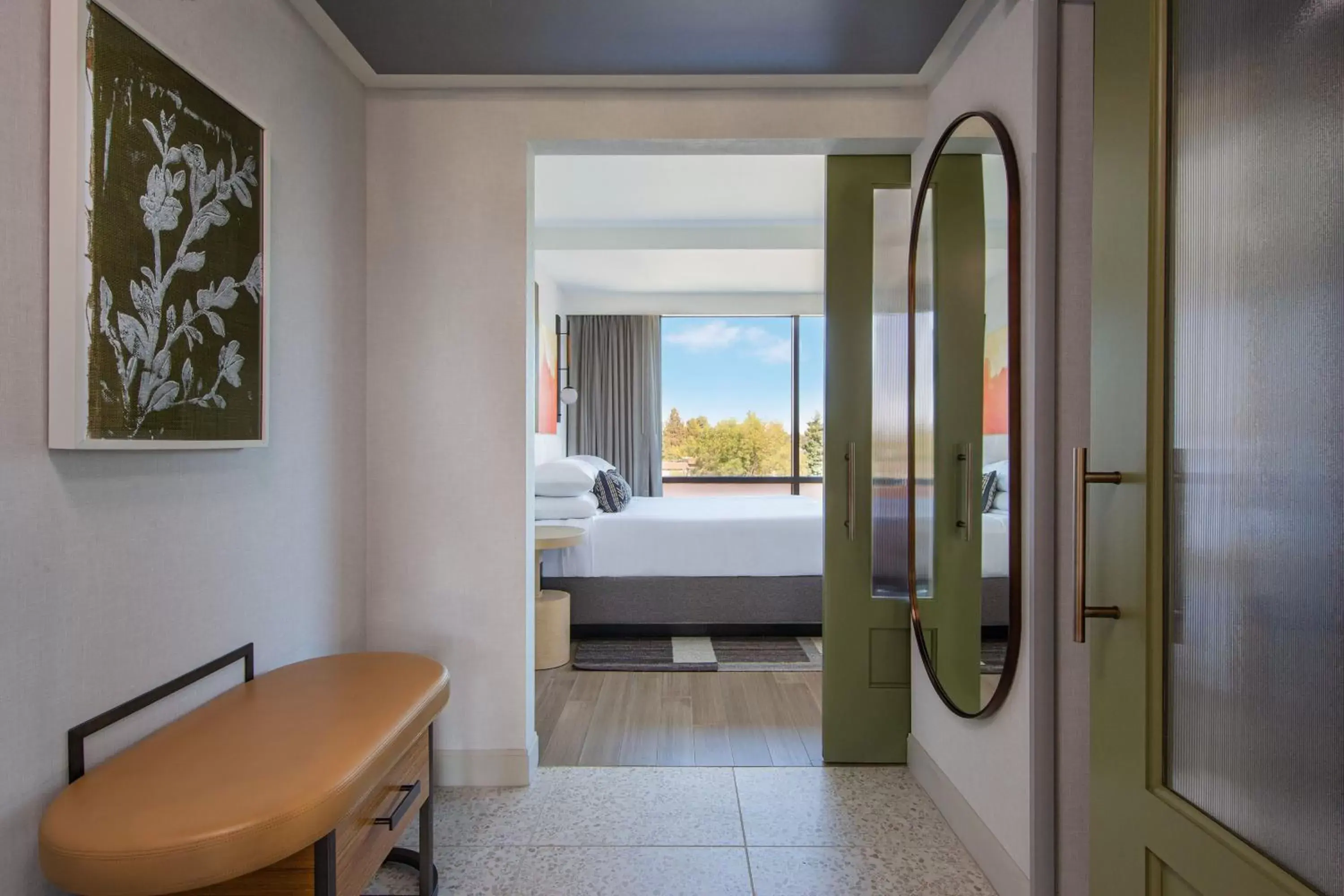 Bedroom, Bathroom in Hotel Citrine, Palo Alto, a Tribute Portfolio Hotel