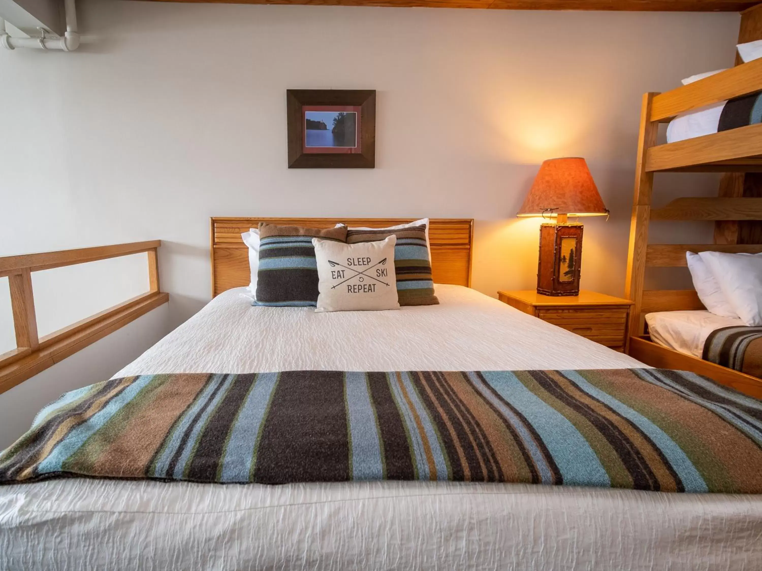 Bed in Caribou Highlands Lodge