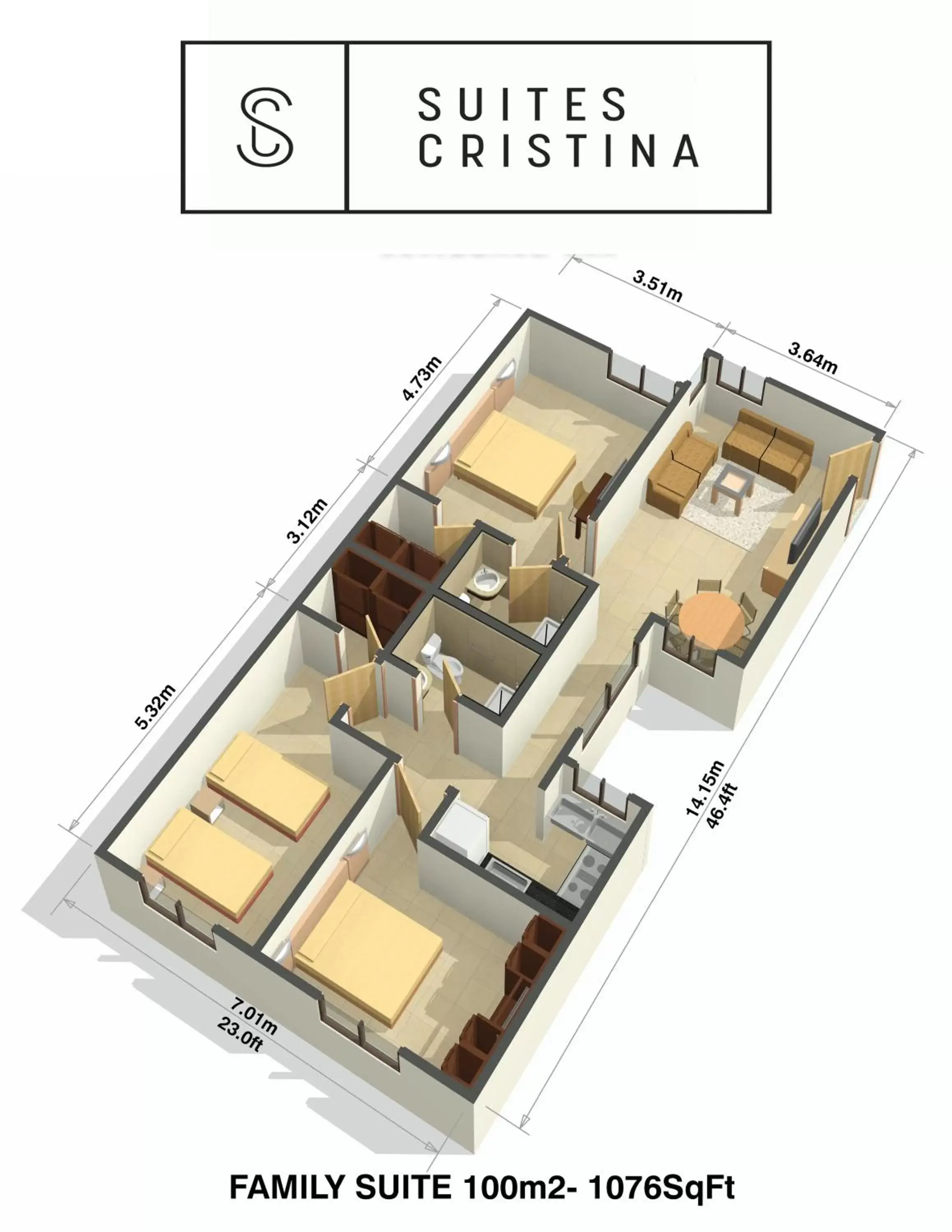 Floor Plan in Hotel Residence Inn Suites Cristina