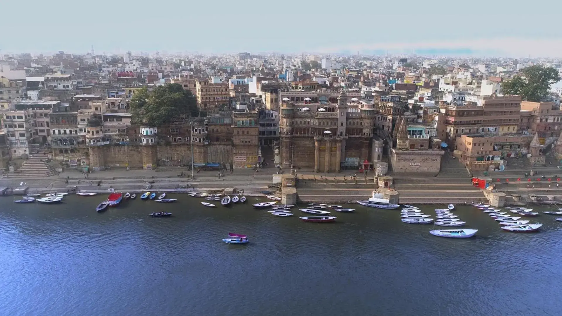 Bird's eye view, Bird's-eye View in BrijRama Palace, Varanasi by the Ganges