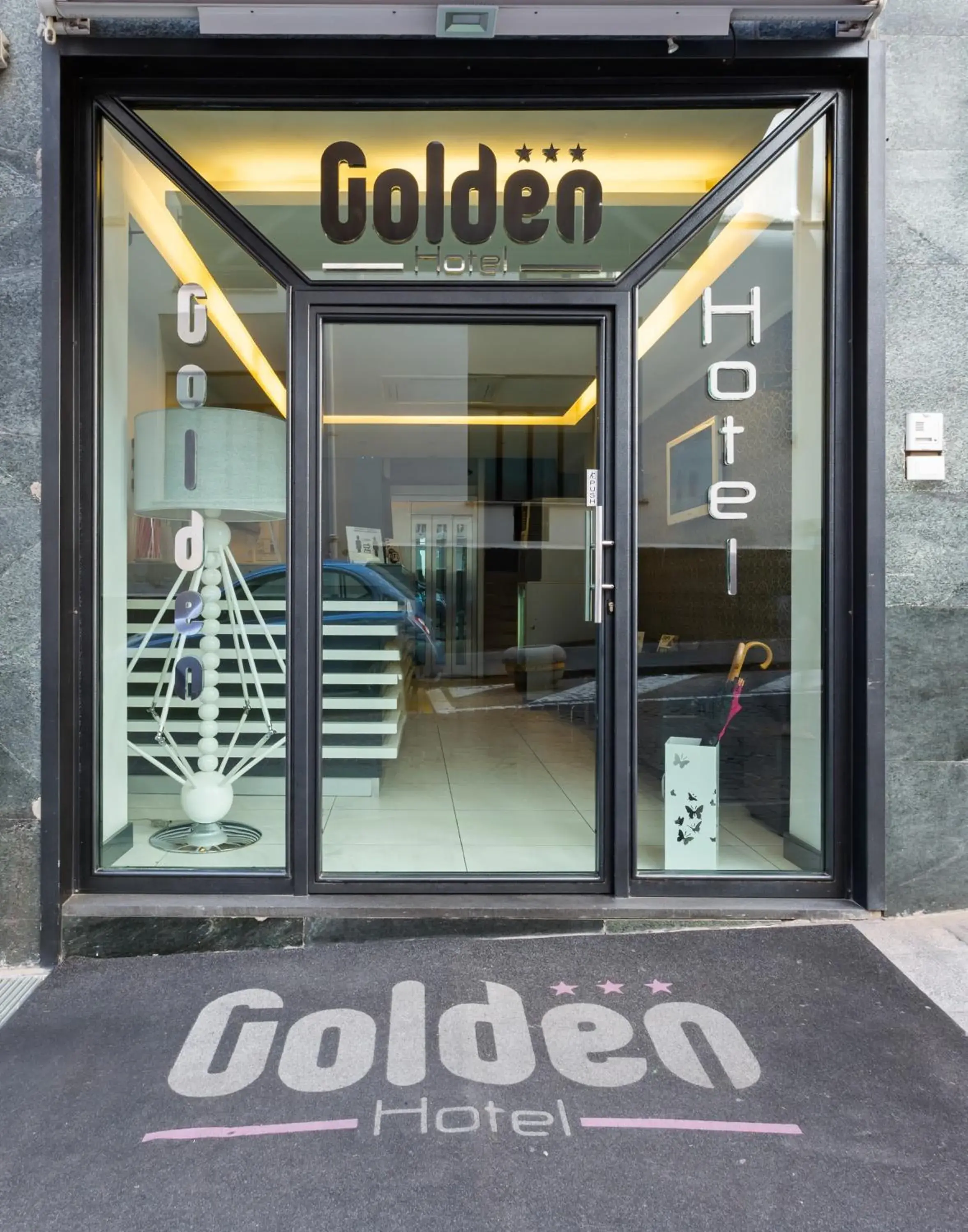 Property building, Property Logo/Sign in Golden Hotel