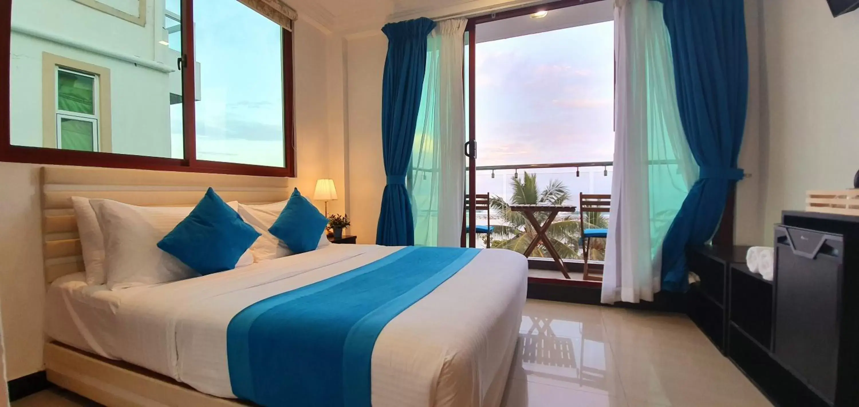 Bed in Huvan Beach Hotel at Hulhumale