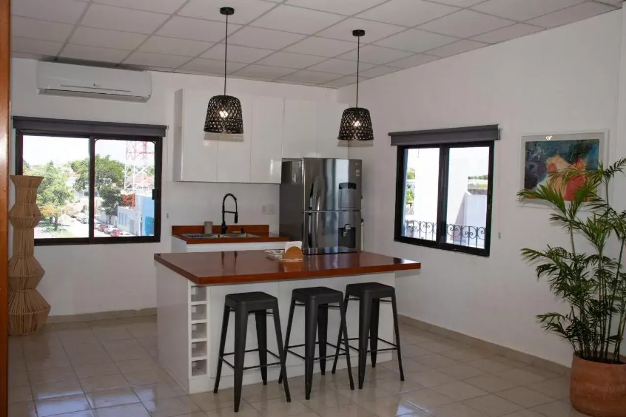 Kitchen or kitchenette in Hotel & Suites Arges - Centro Chetumal