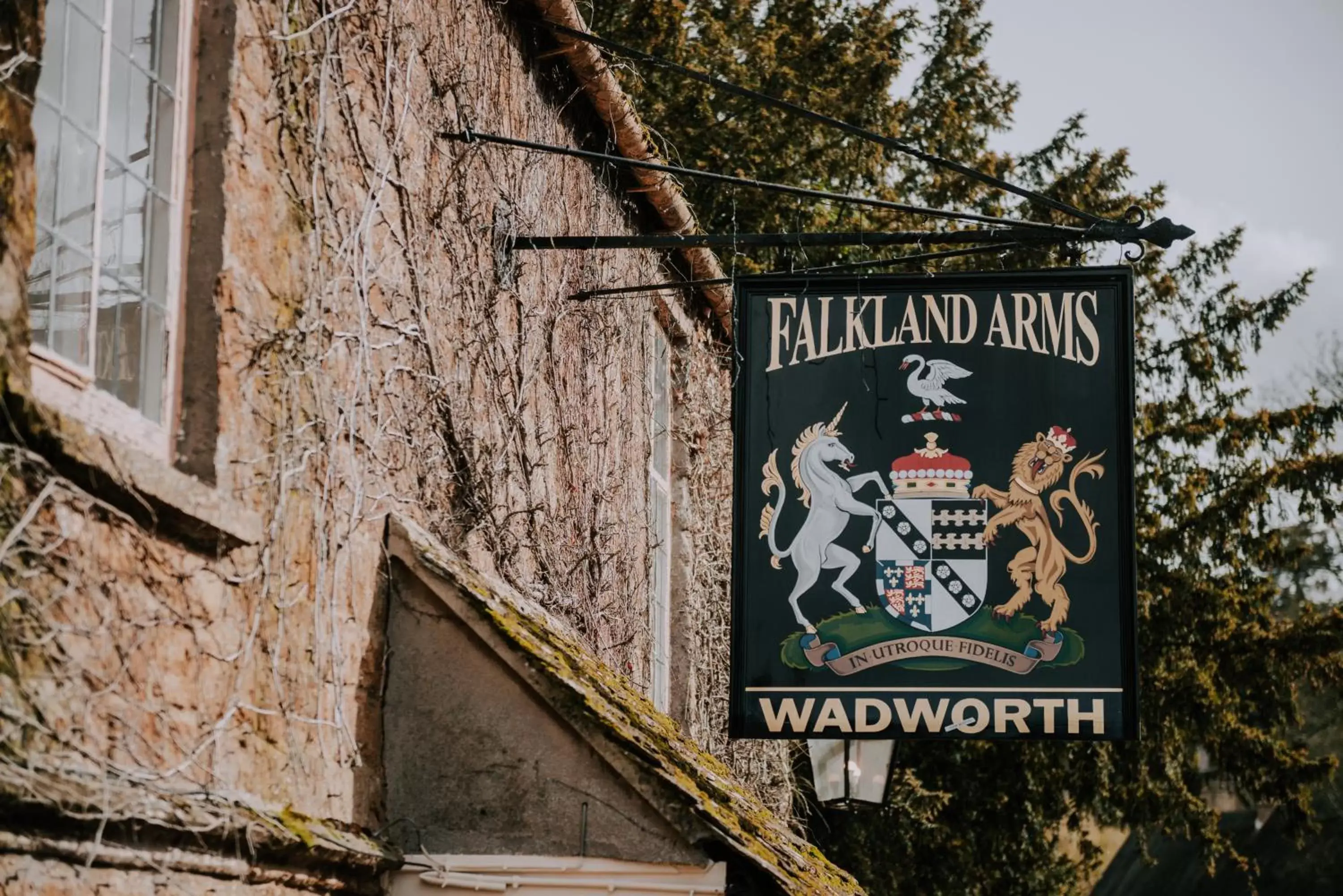 Facade/entrance, Property Logo/Sign in The Falkland Arms