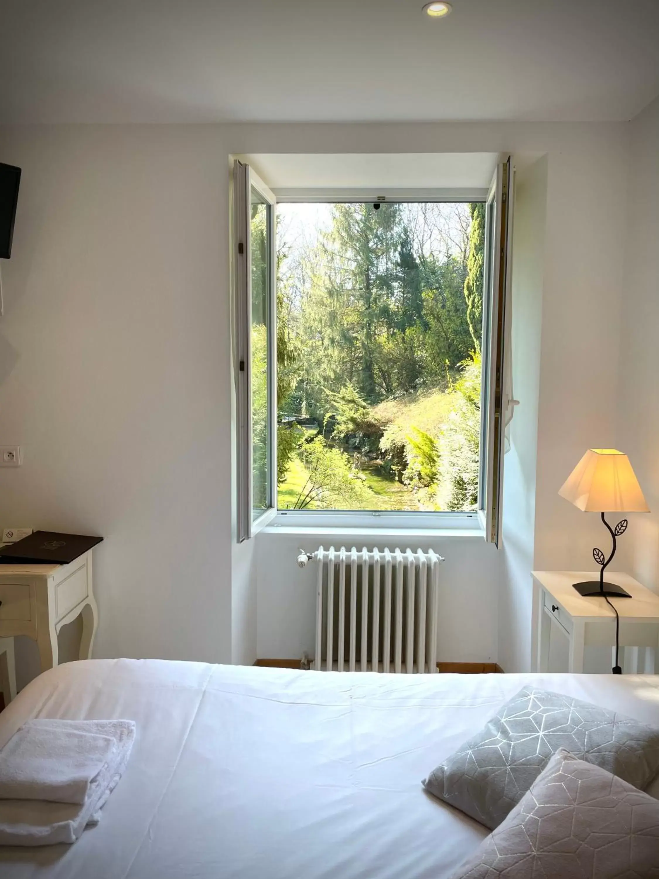 View (from property/room), Bed in Domaine Du Moulin Vallée Heureuse