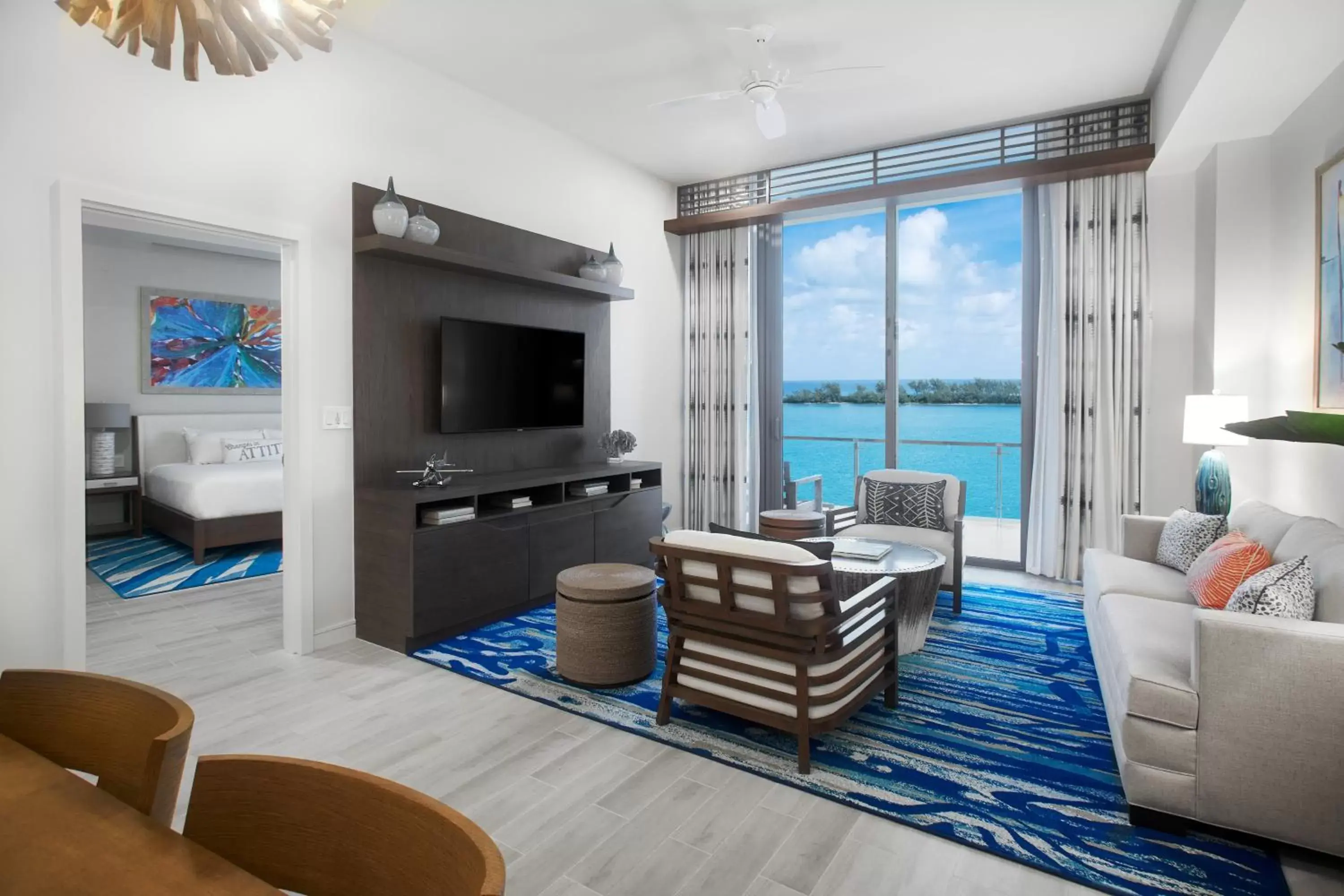 Living room, Seating Area in Margaritaville Beach Resort Nassau