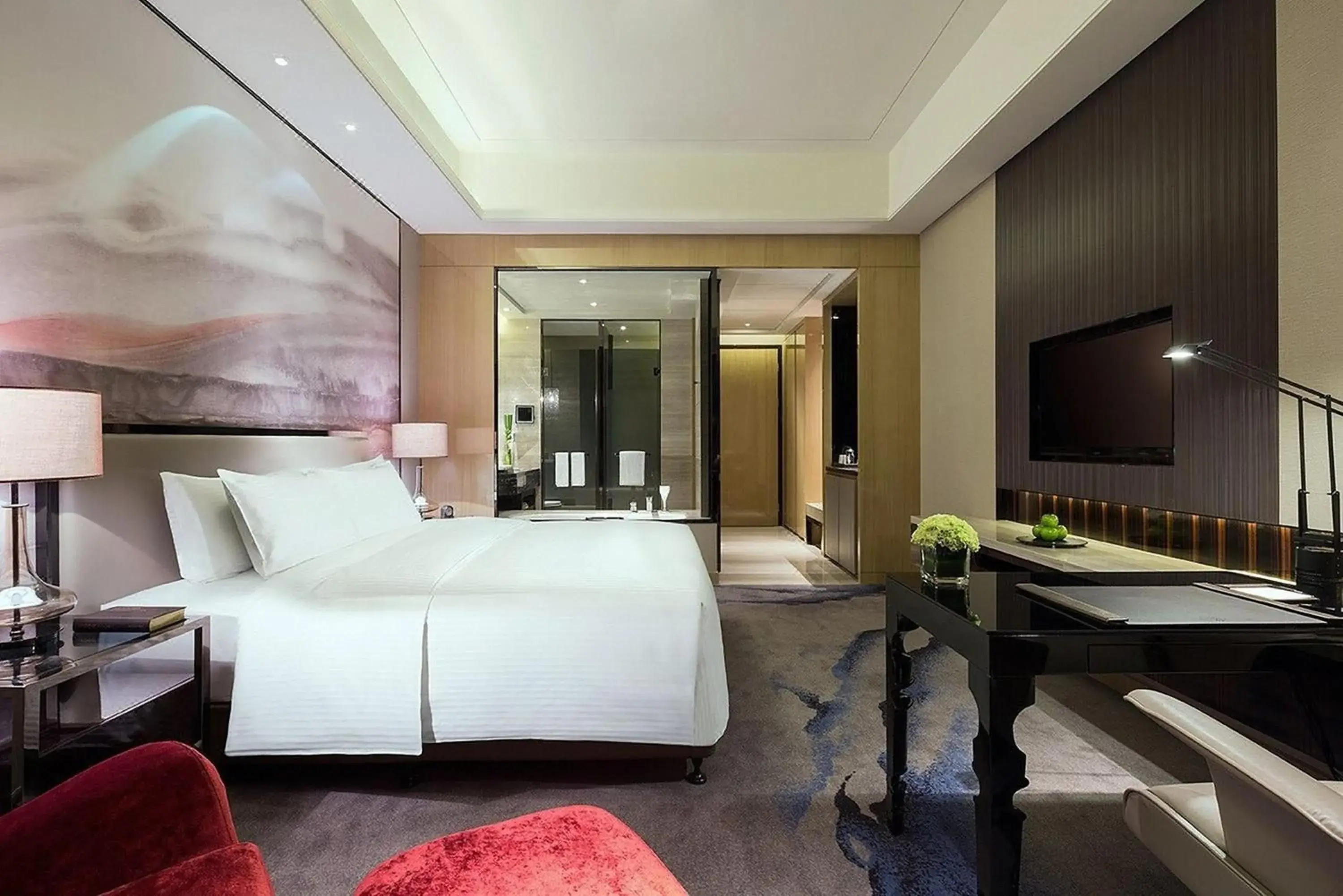 Photo of the whole room, Bed in Wanda Realm Wuhan Photo of the whole room, Bed in Wanda Realm Wuhan