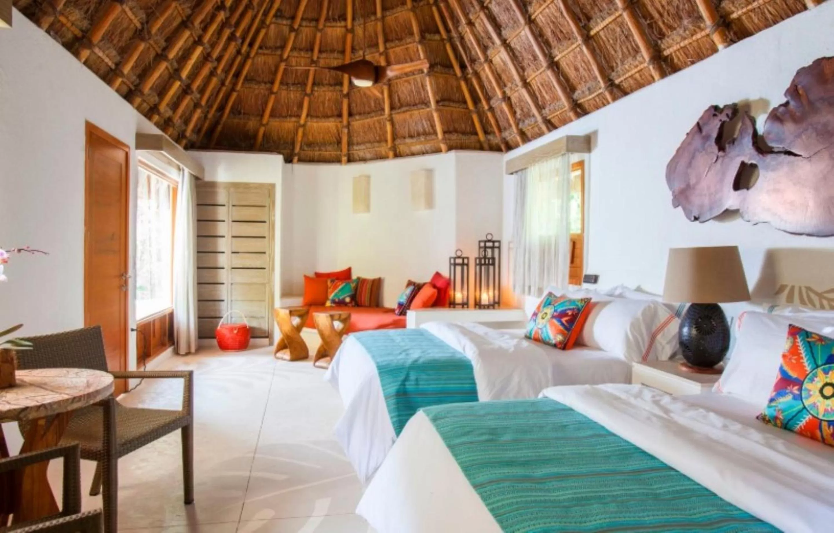 Living room, Bed in Mahekal Beach Front Resort & Spa