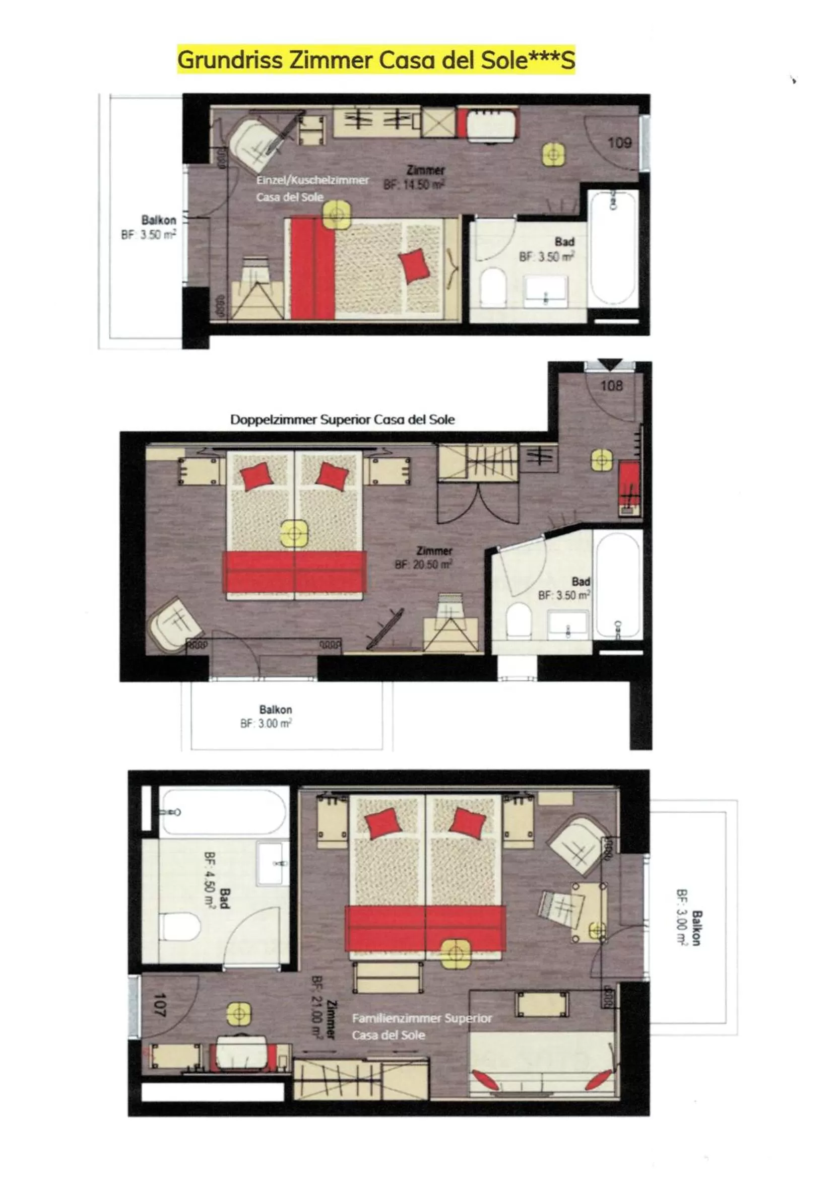 Floor plan in Hotel Sonne St. Moritz 3* Superior