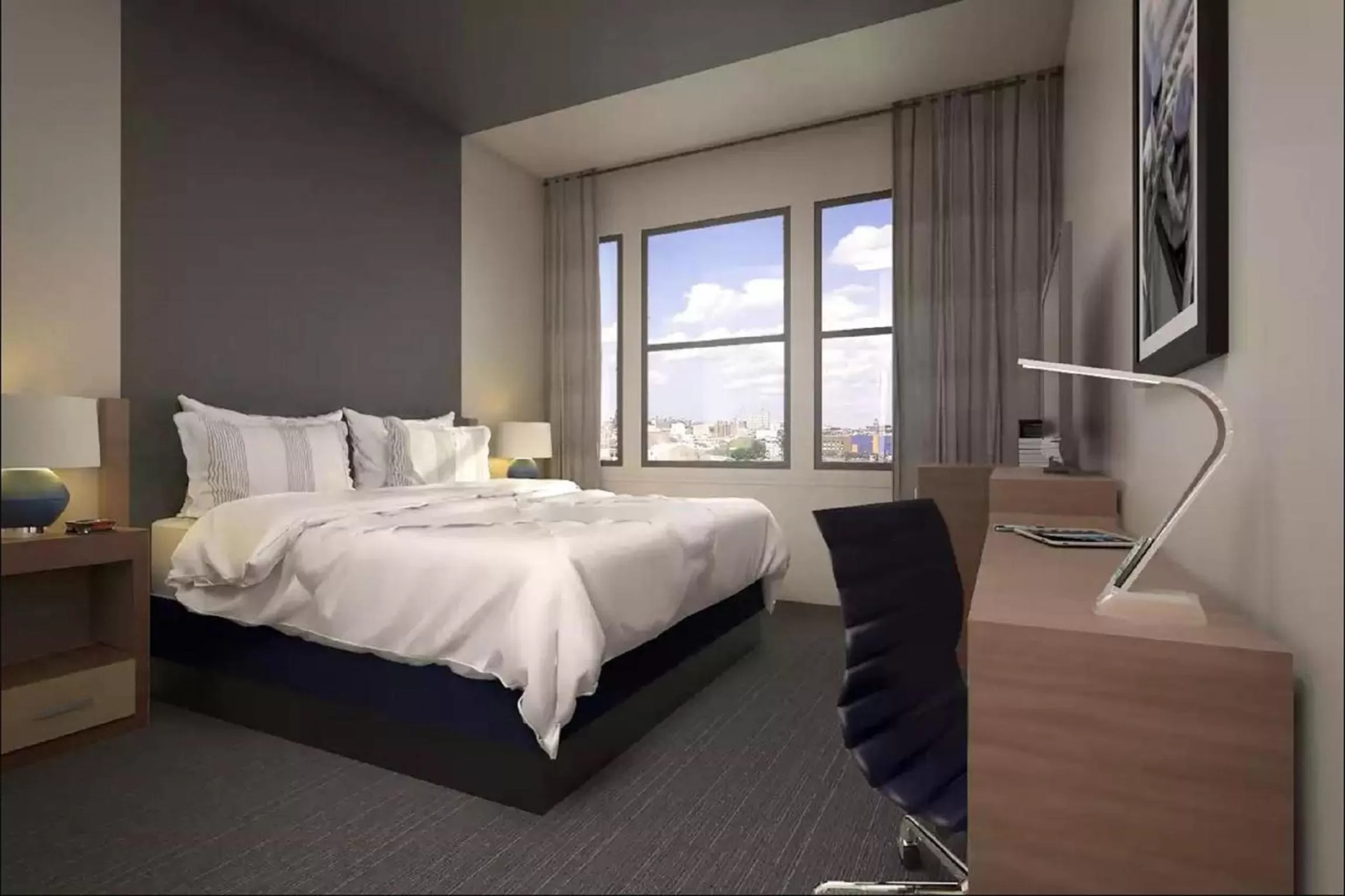 Bed in New Bedford Harbor Hotel, an Ascend Collection Hotel