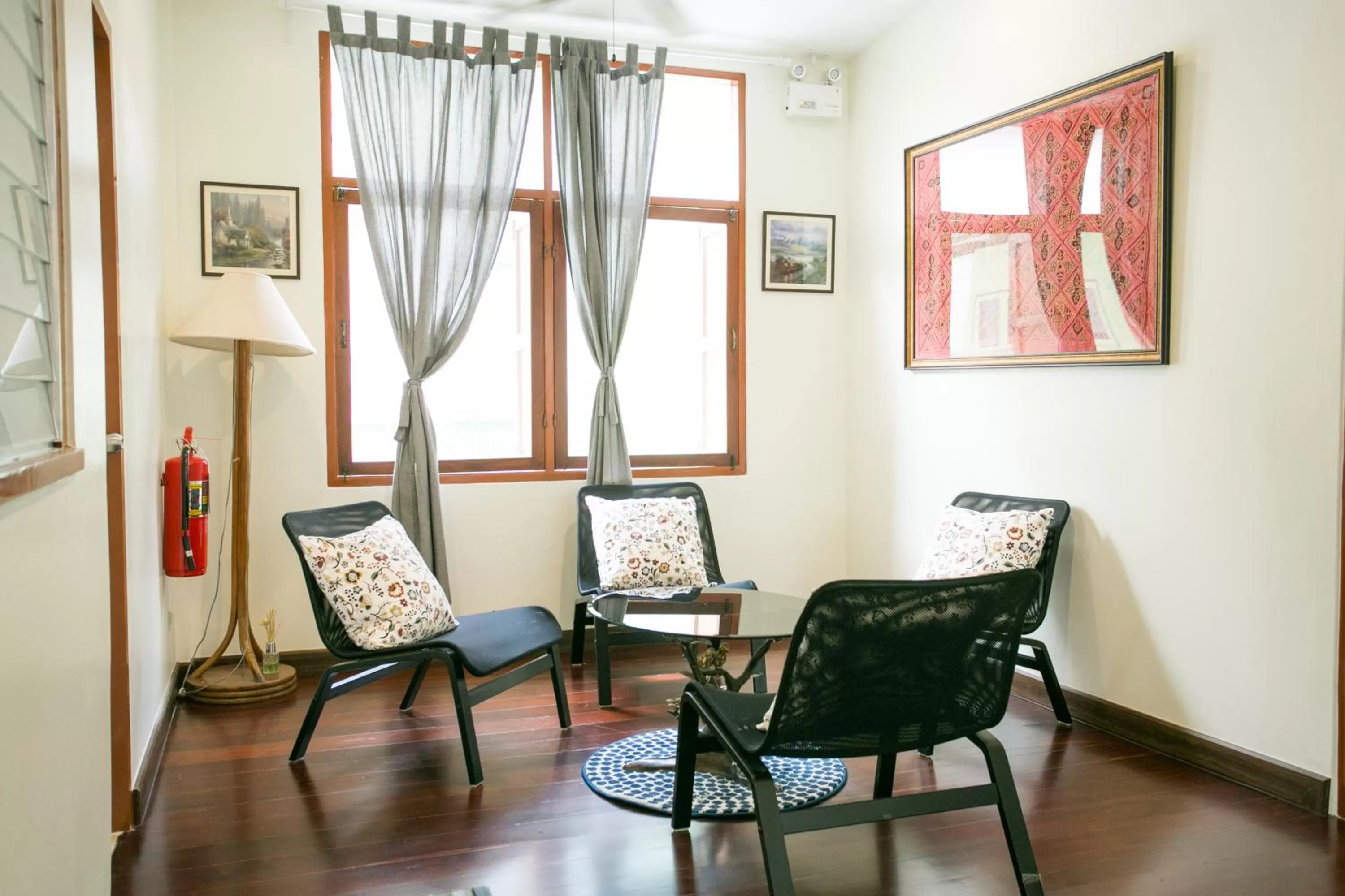 Seating area in Greenery Hostel
