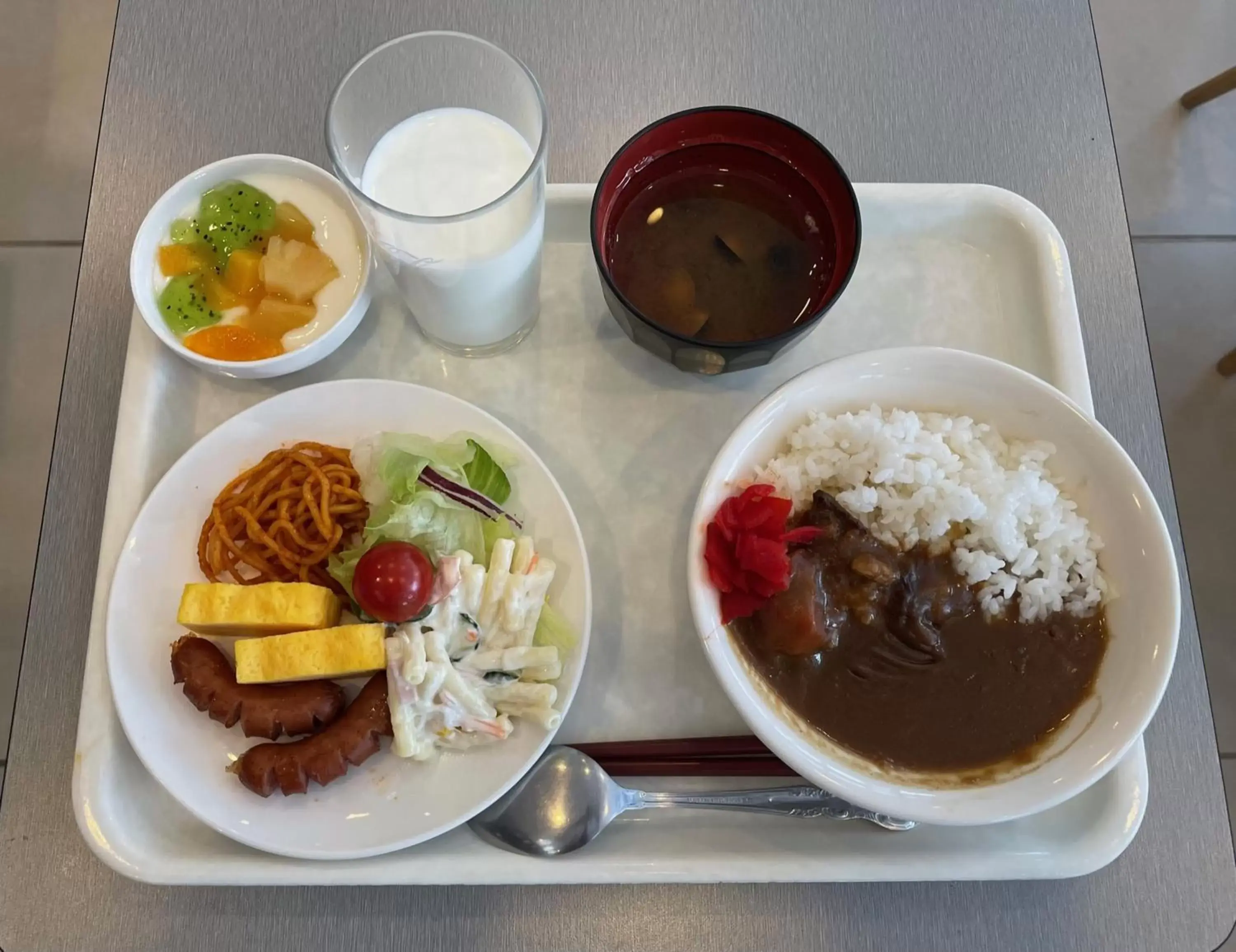 Breakfast in Green Rich Hotel Hamada Ekimae (Artificial hot spring Futamata Yunohana)