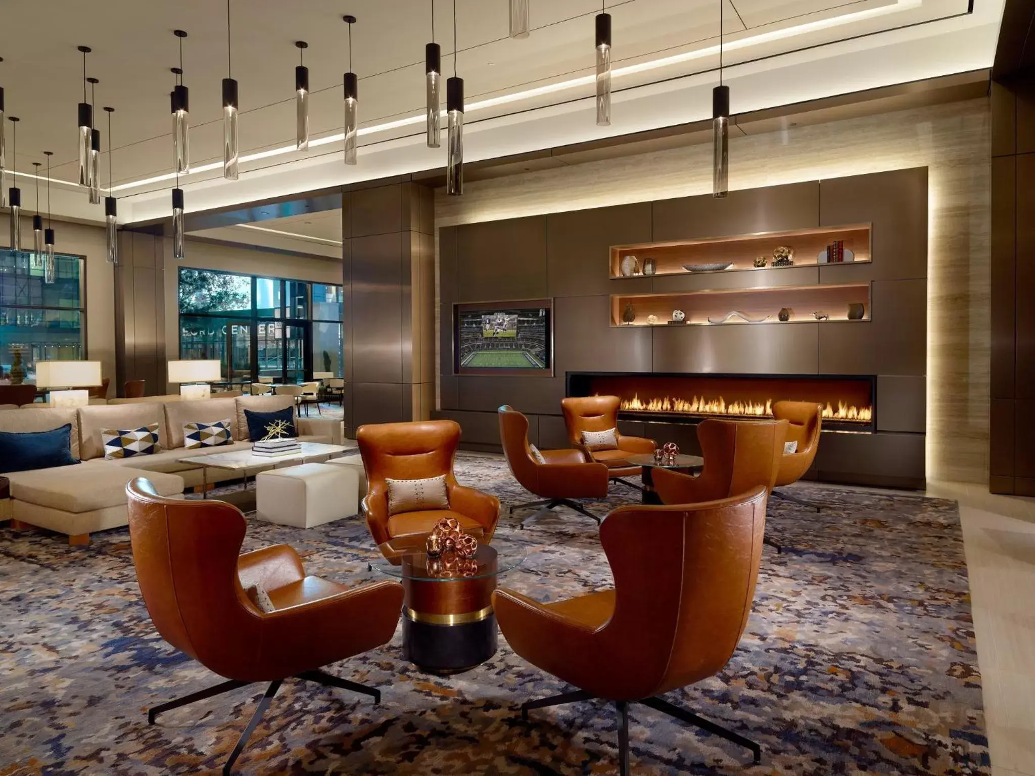 Lobby or reception, Lounge/Bar in Omni Frisco at The Star