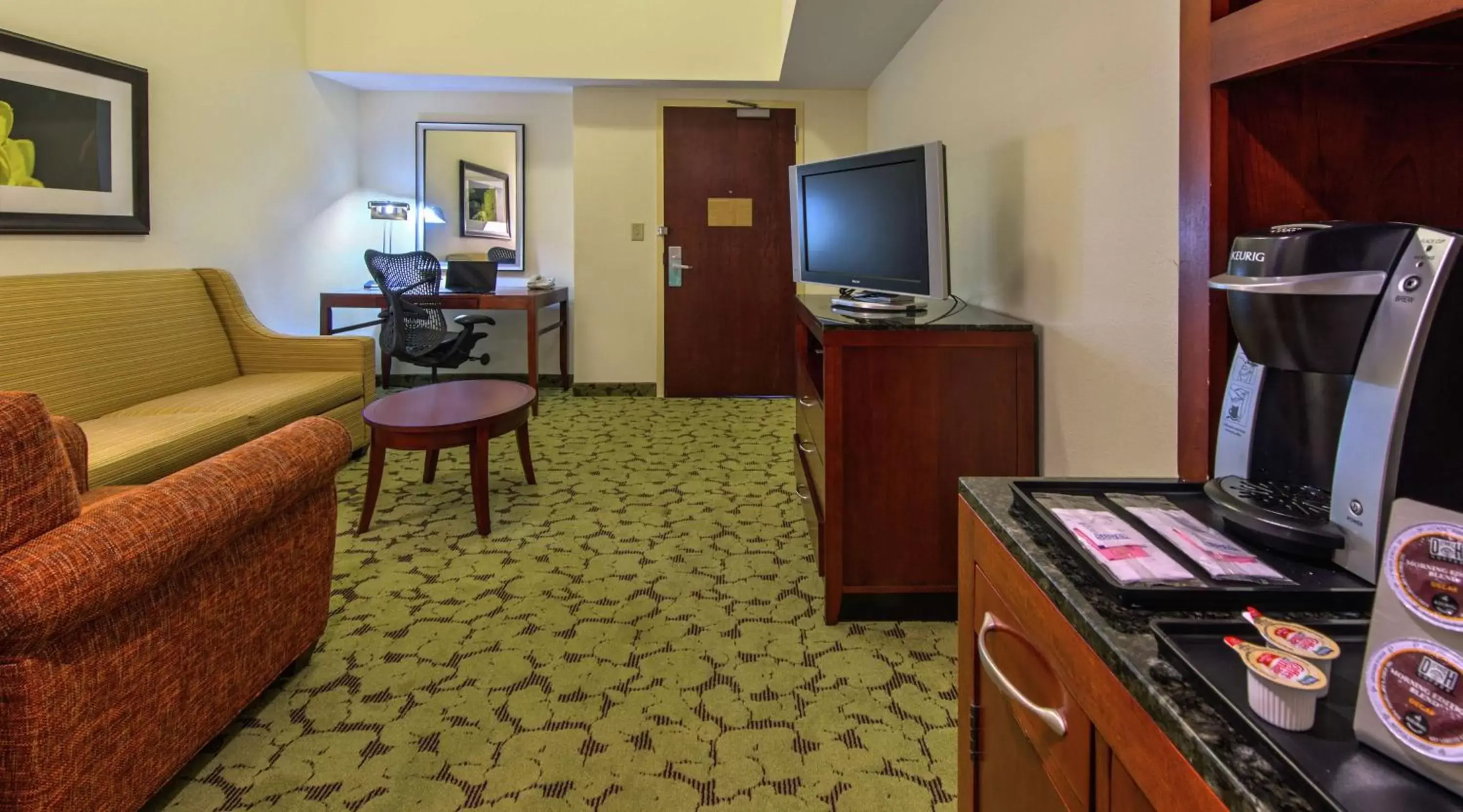 Bedroom, TV/Entertainment Center in Hilton Garden Inn Macon/Mercer University