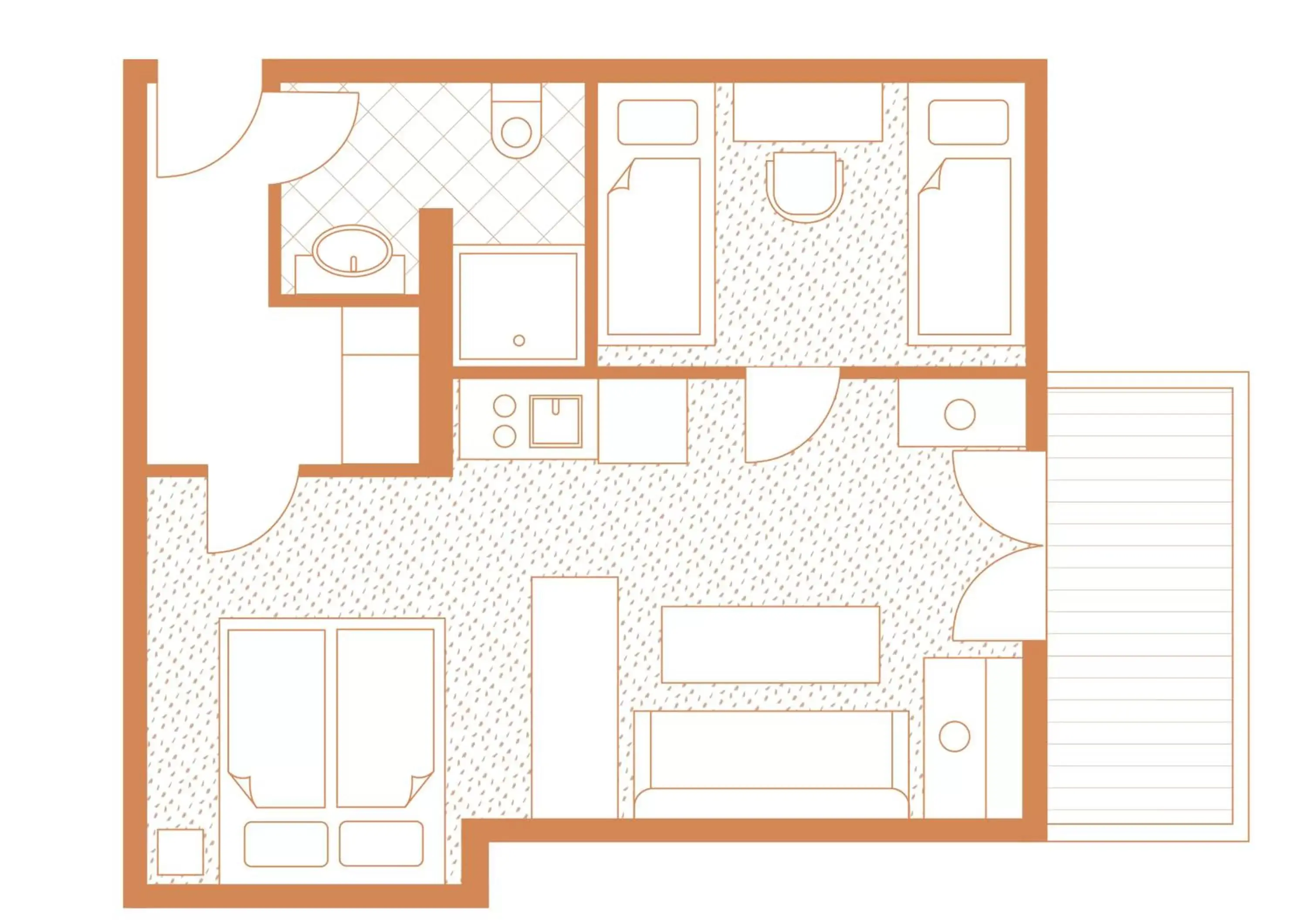 Family Room with Shower in Appartements KATHRIN Family Room with Shower in Appartements KATHRIN