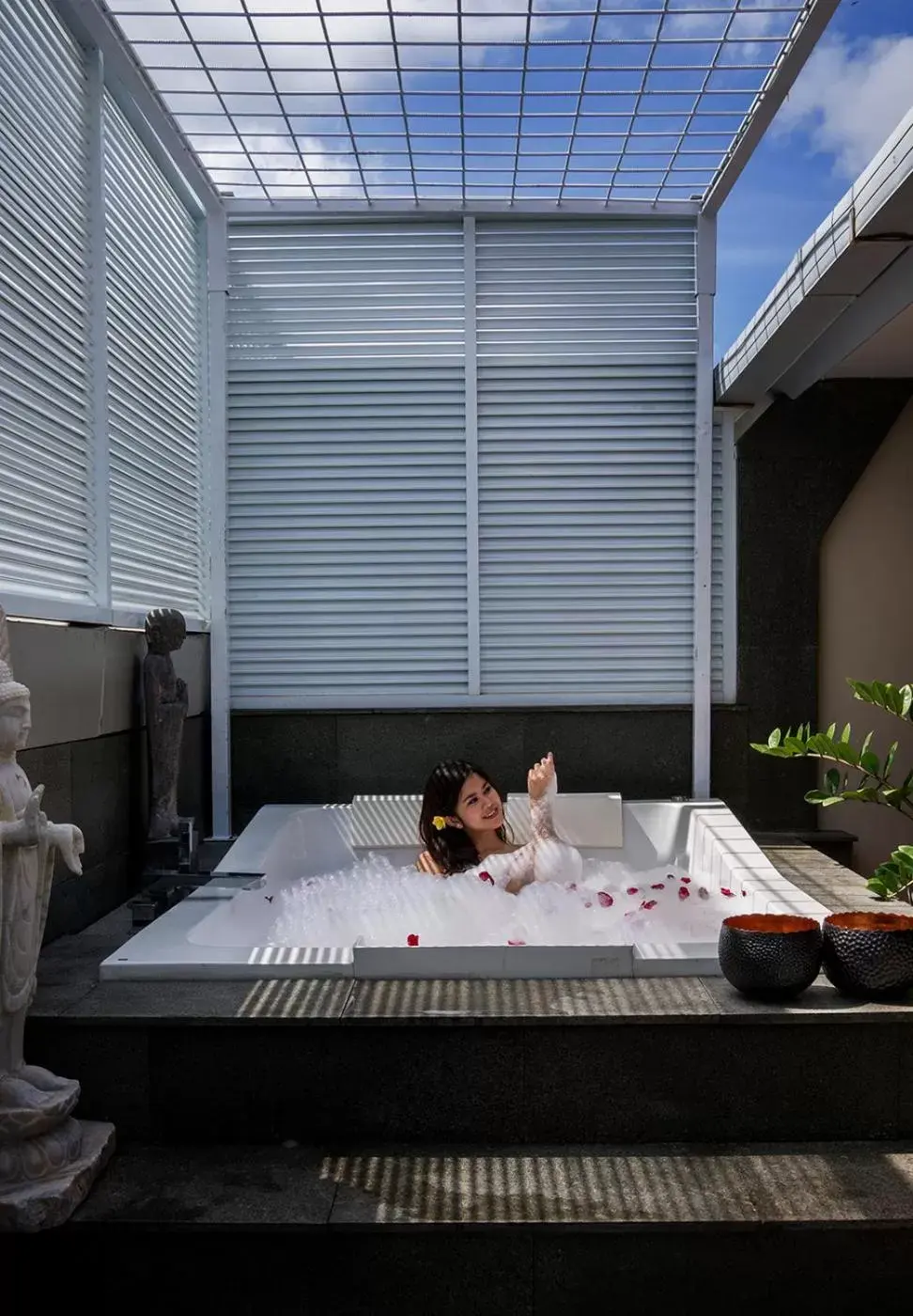 Hot Tub, Bed in The Kuta Beach Heritage Hotel - Managed by Accor Hot Tub, Bed in The Kuta Beach Heritage Hotel - Managed by Accor