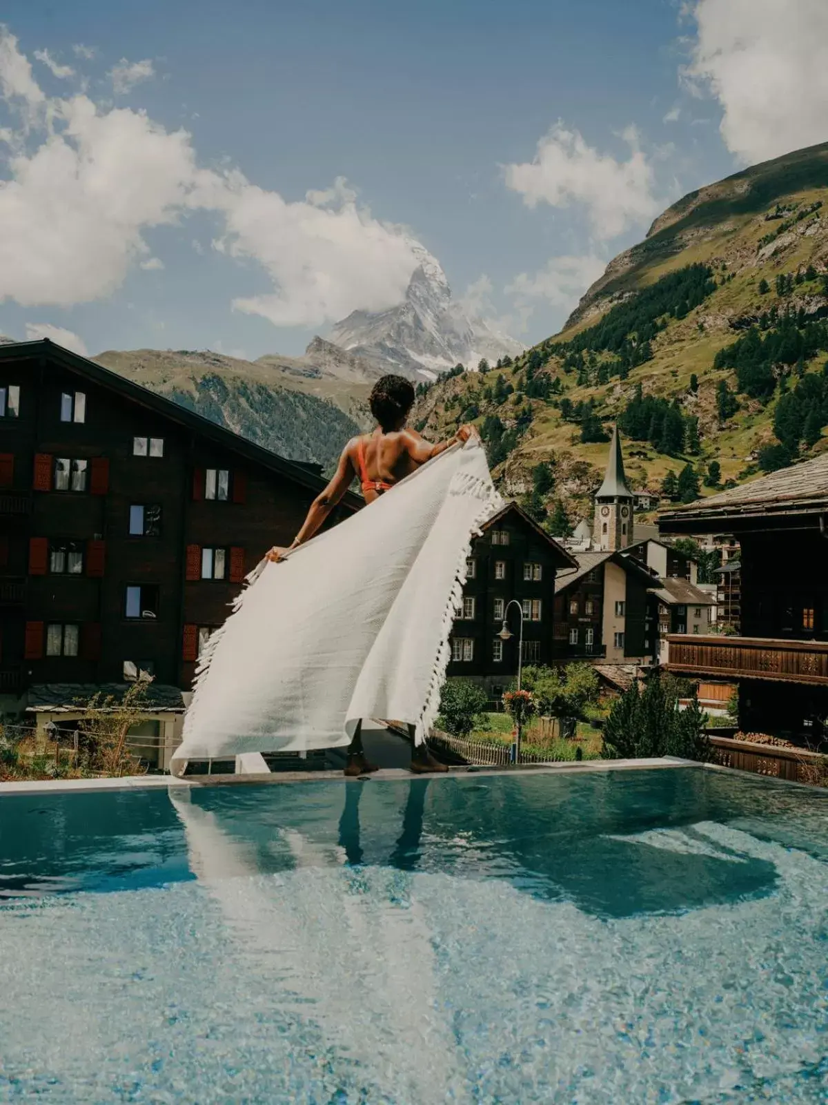 Pool view, Swimming Pool in BEAUSiTE Zermatt