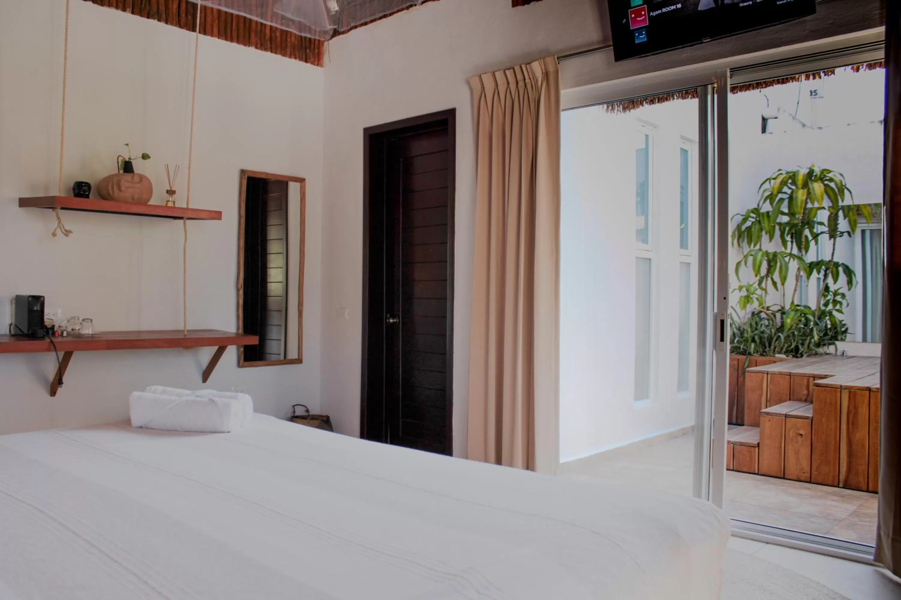 Bedroom, Bed in AGAM Hotel Boutique Bacalar - Adults Only