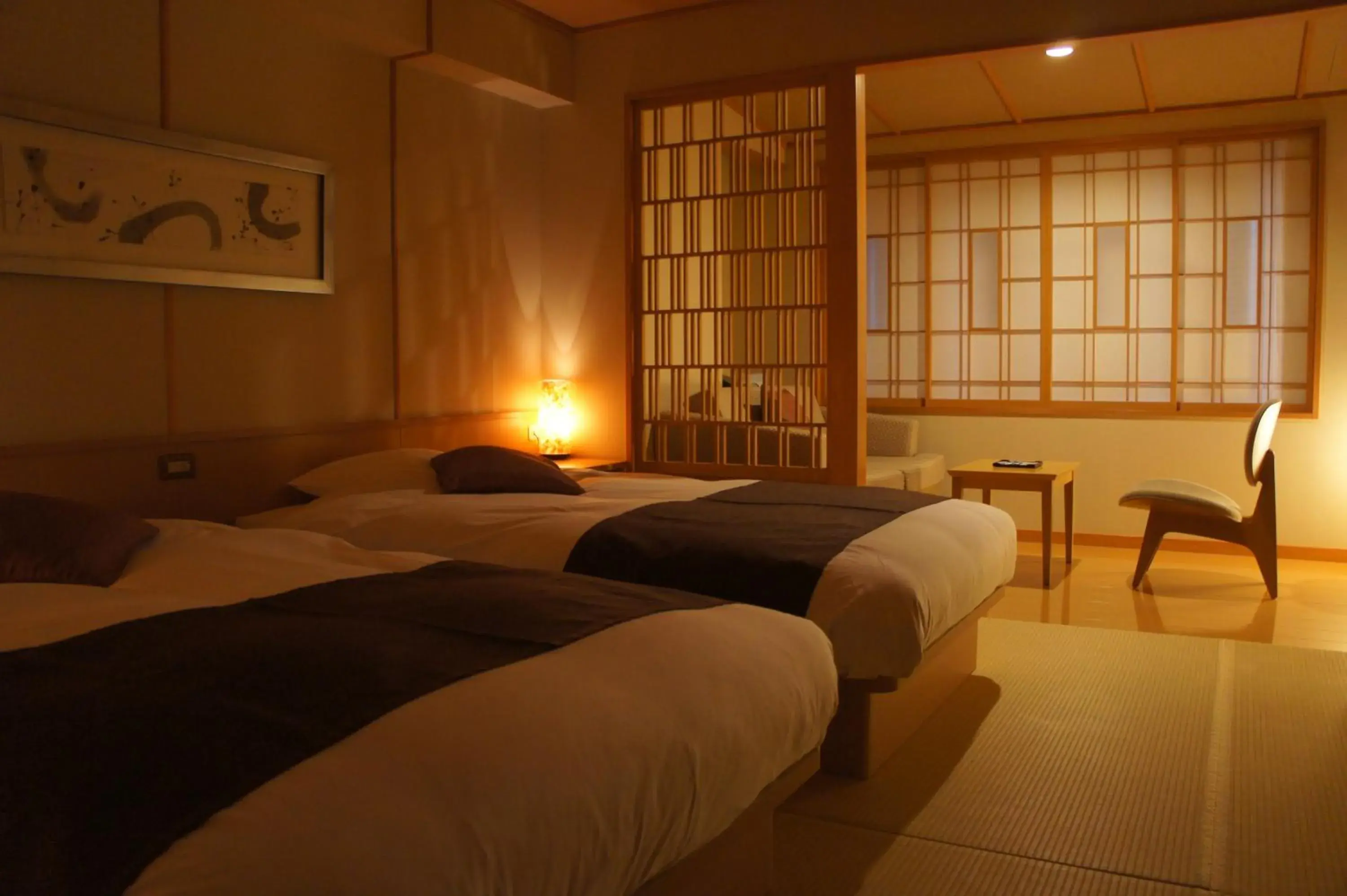 Bed in Hotel Taisetsu