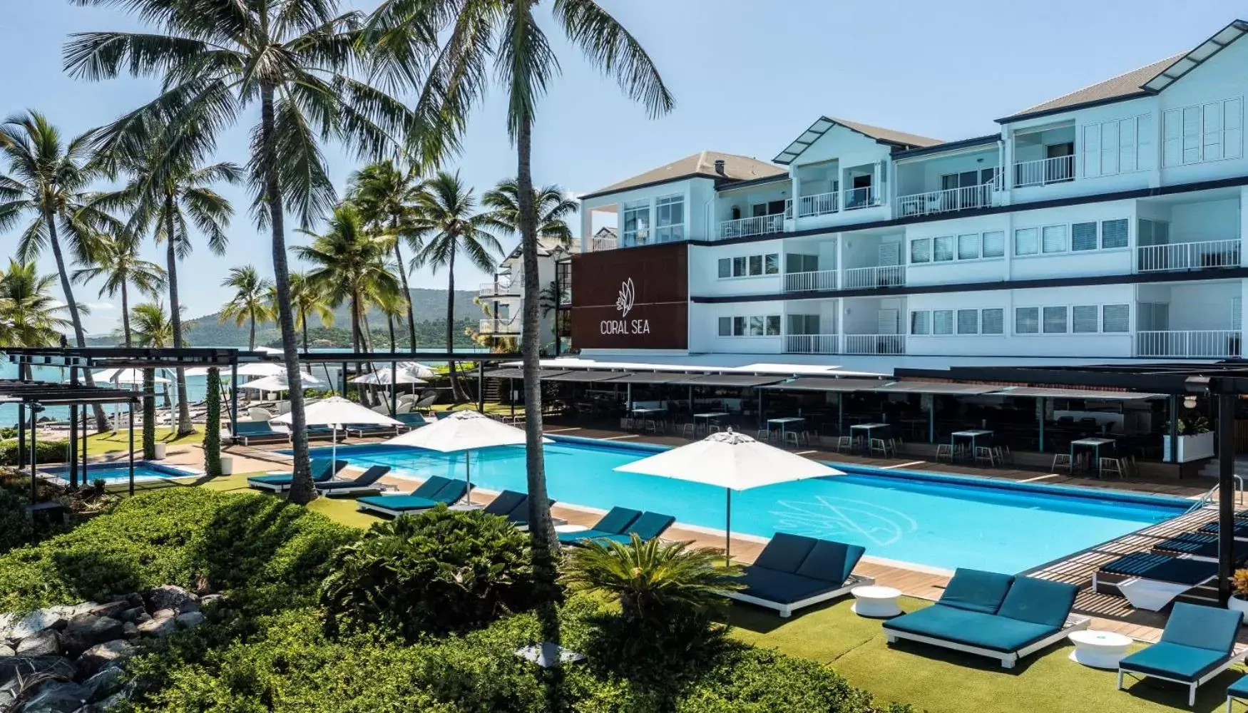 Property building, Swimming Pool in Coral Sea Marina Resort