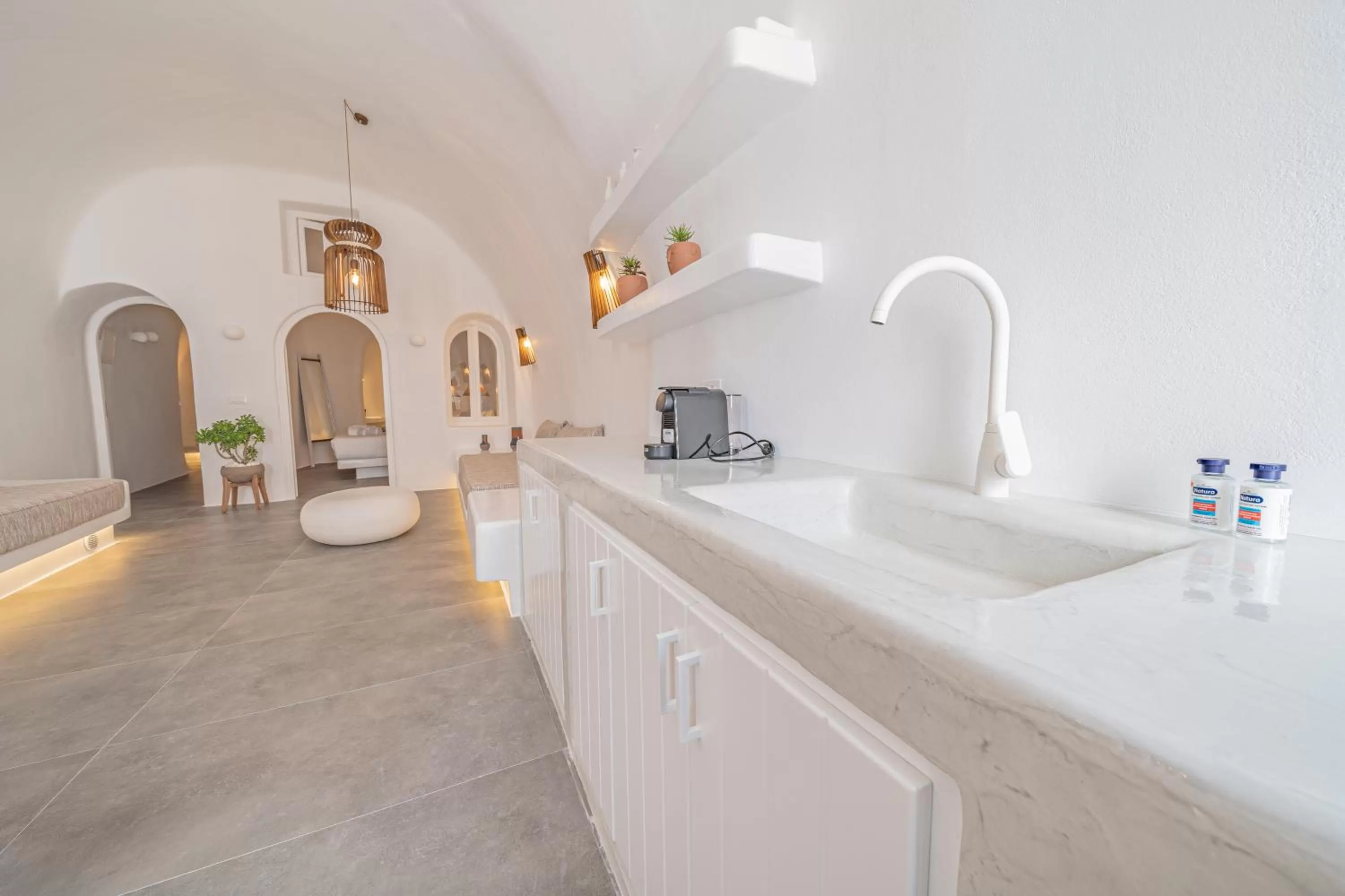 Kitchen or kitchenette in Eternity Suites Santorini