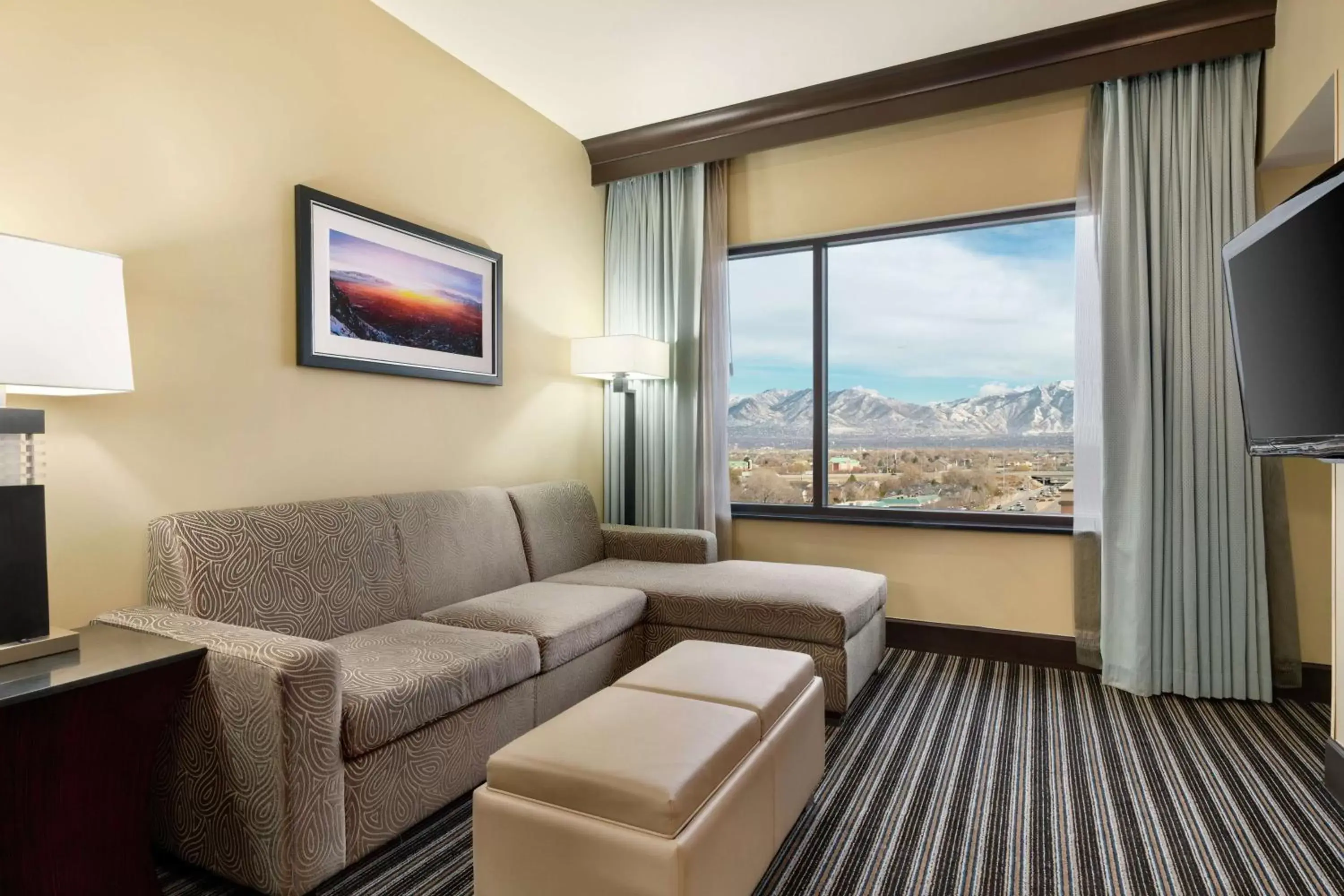 Bedroom, Seating Area in Embassy Suites by Hilton Salt Lake West Valley City