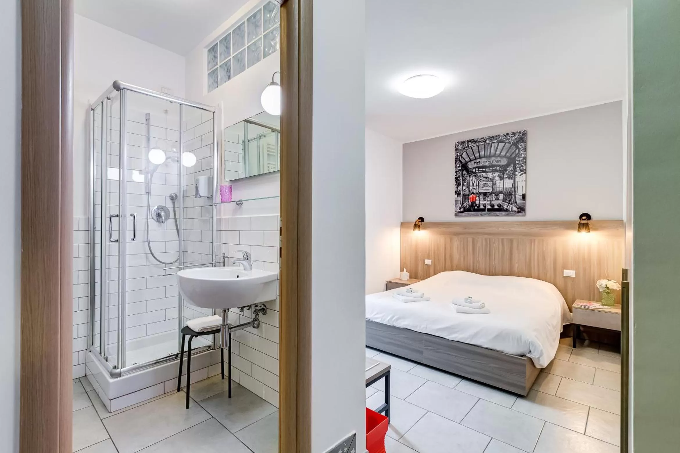 Bathroom, Bed in B&B Casa Der Poeta