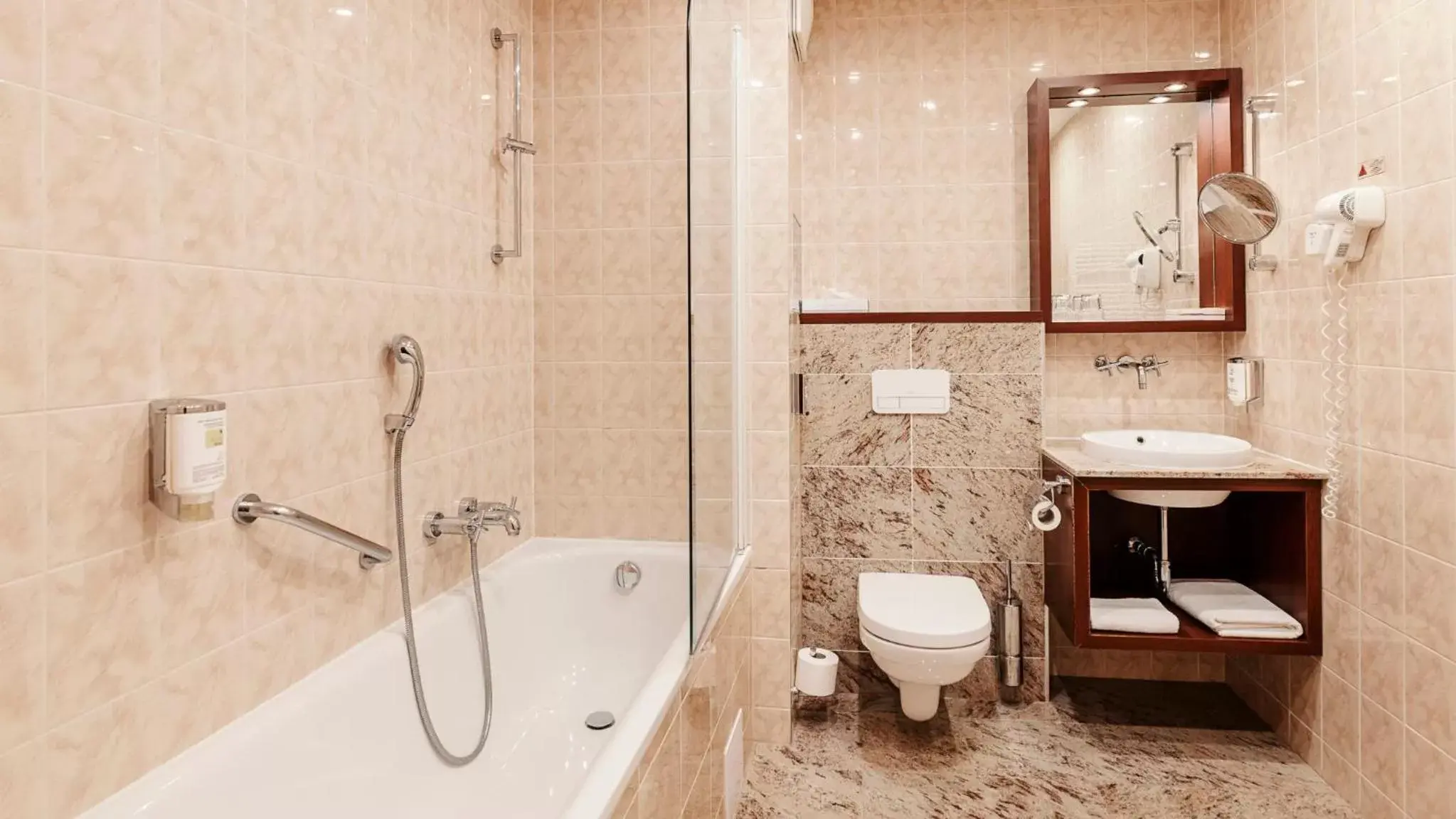 Shower, Bathroom in Grandhotel Brno