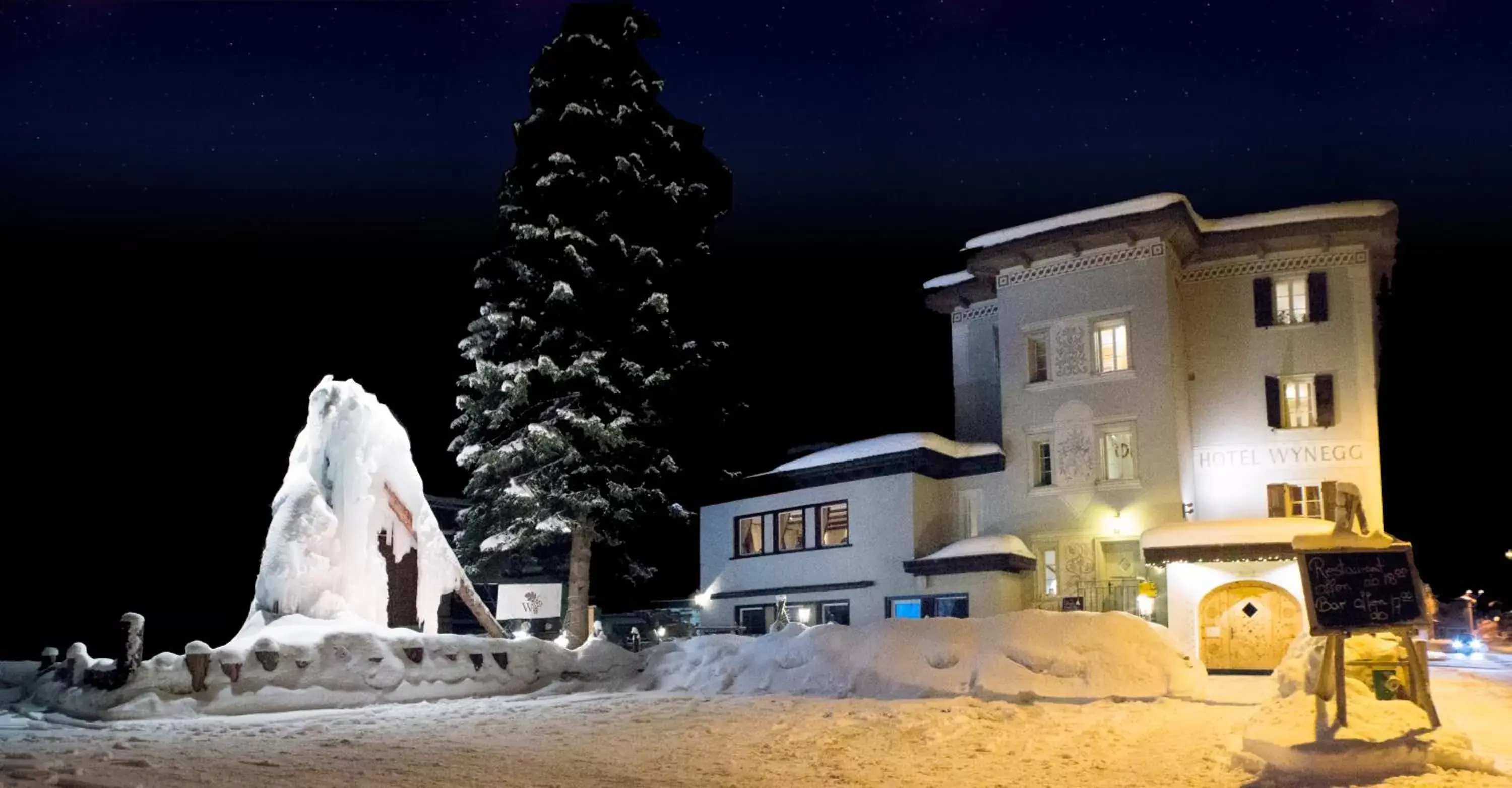 Facade/entrance, Winter in Hotel Wynegg