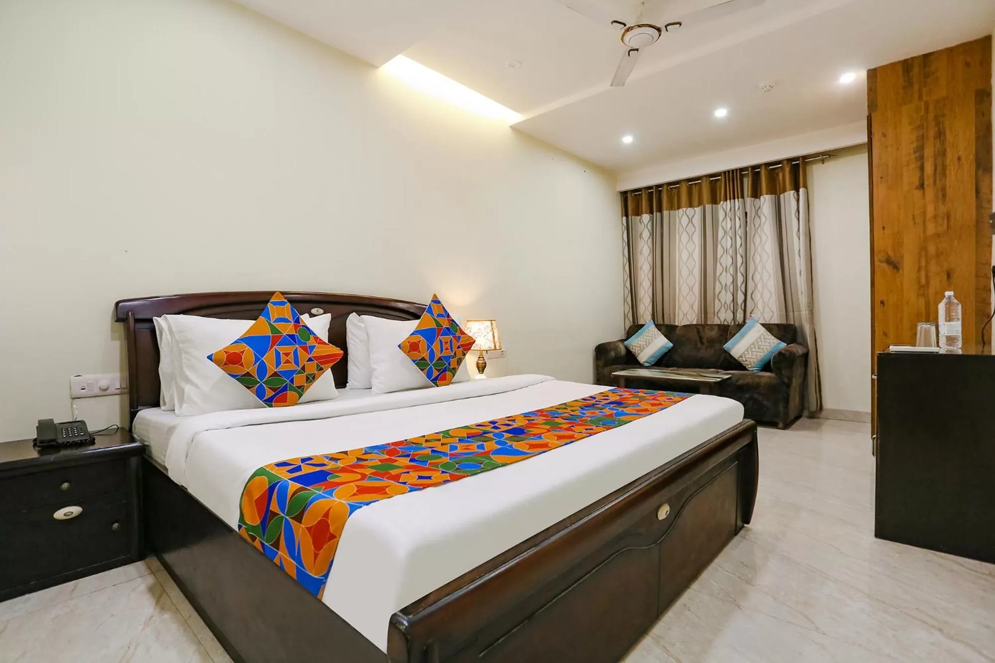 Living room, Bed in FabHotel F9 NSP - Near Pacific Mall Pitampura
