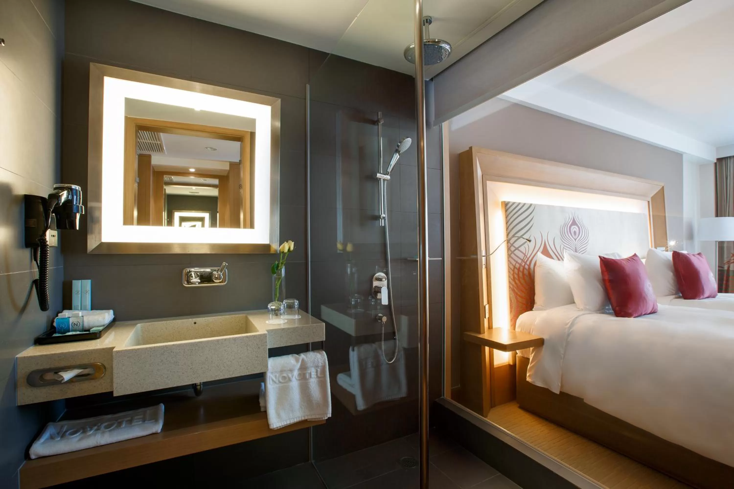 Toilet, Bed in Novotel Yangon Max