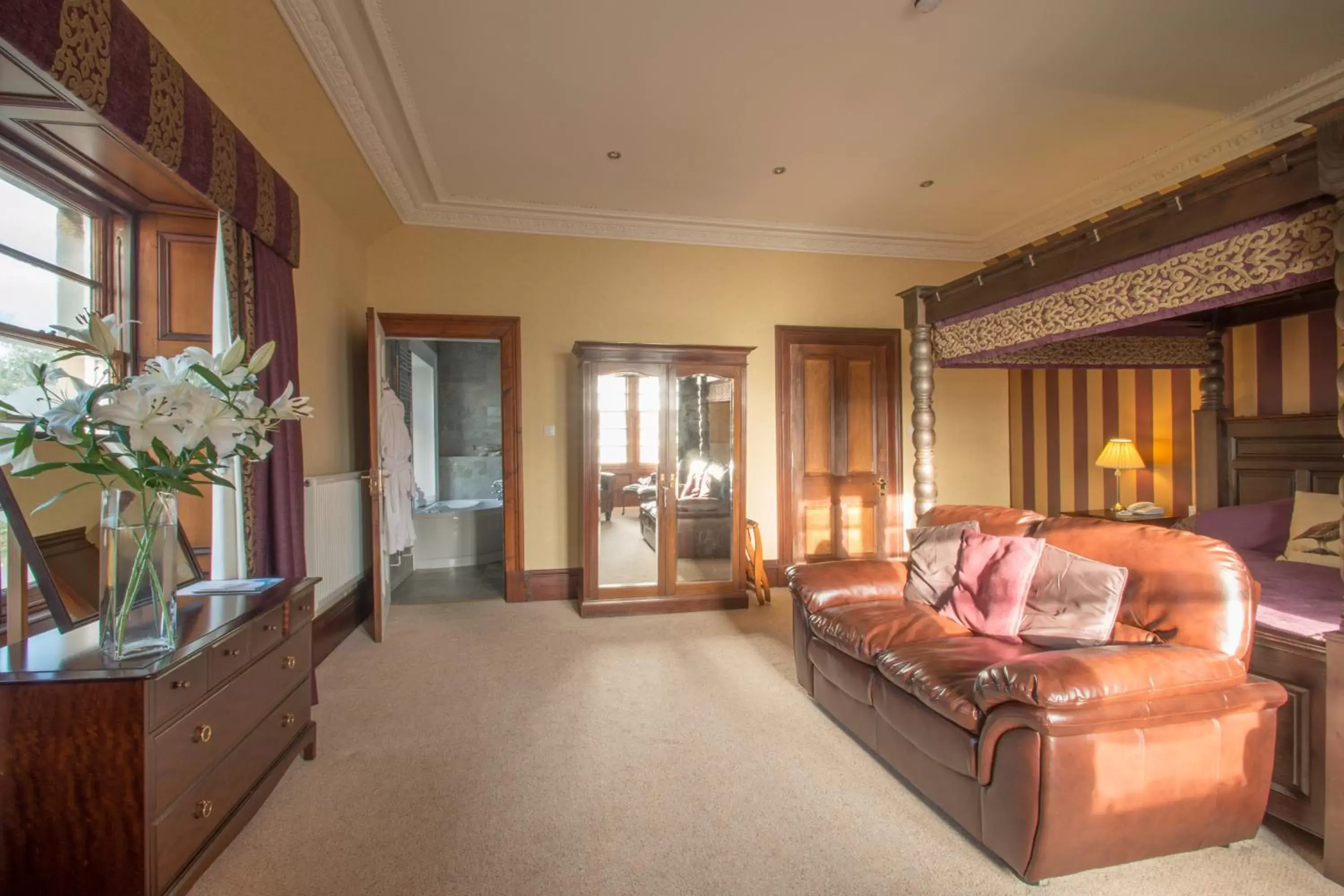 Bed, Seating Area in Blackaddie House Hotel