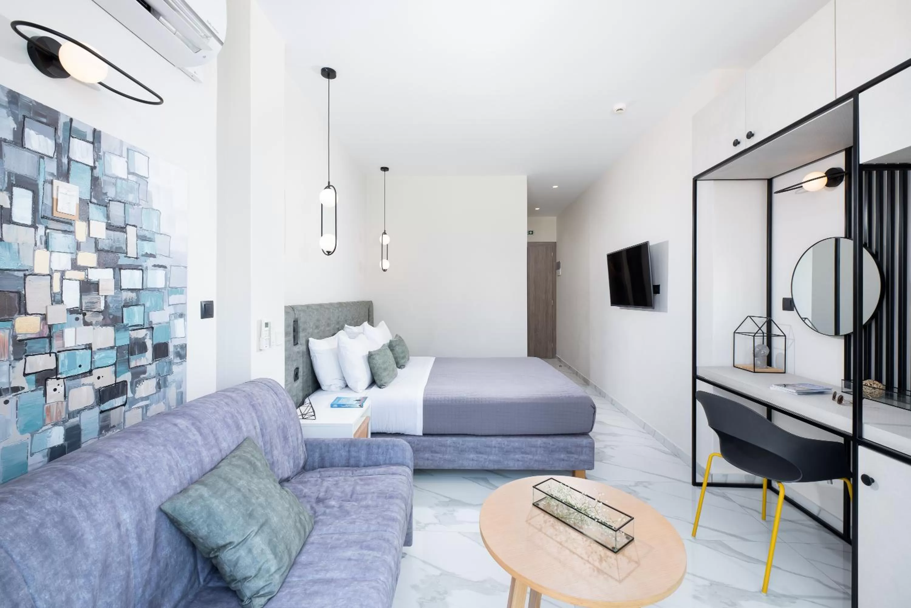 Seating area in Enattica Suites