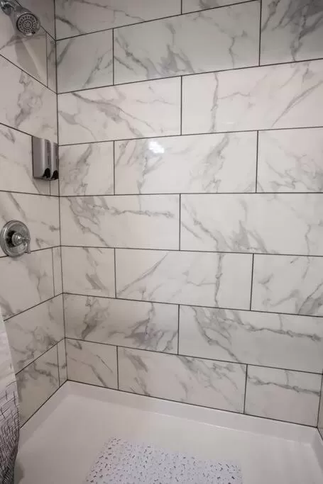 Bathroom in Studio with Large Balcony- San Diego Gateway