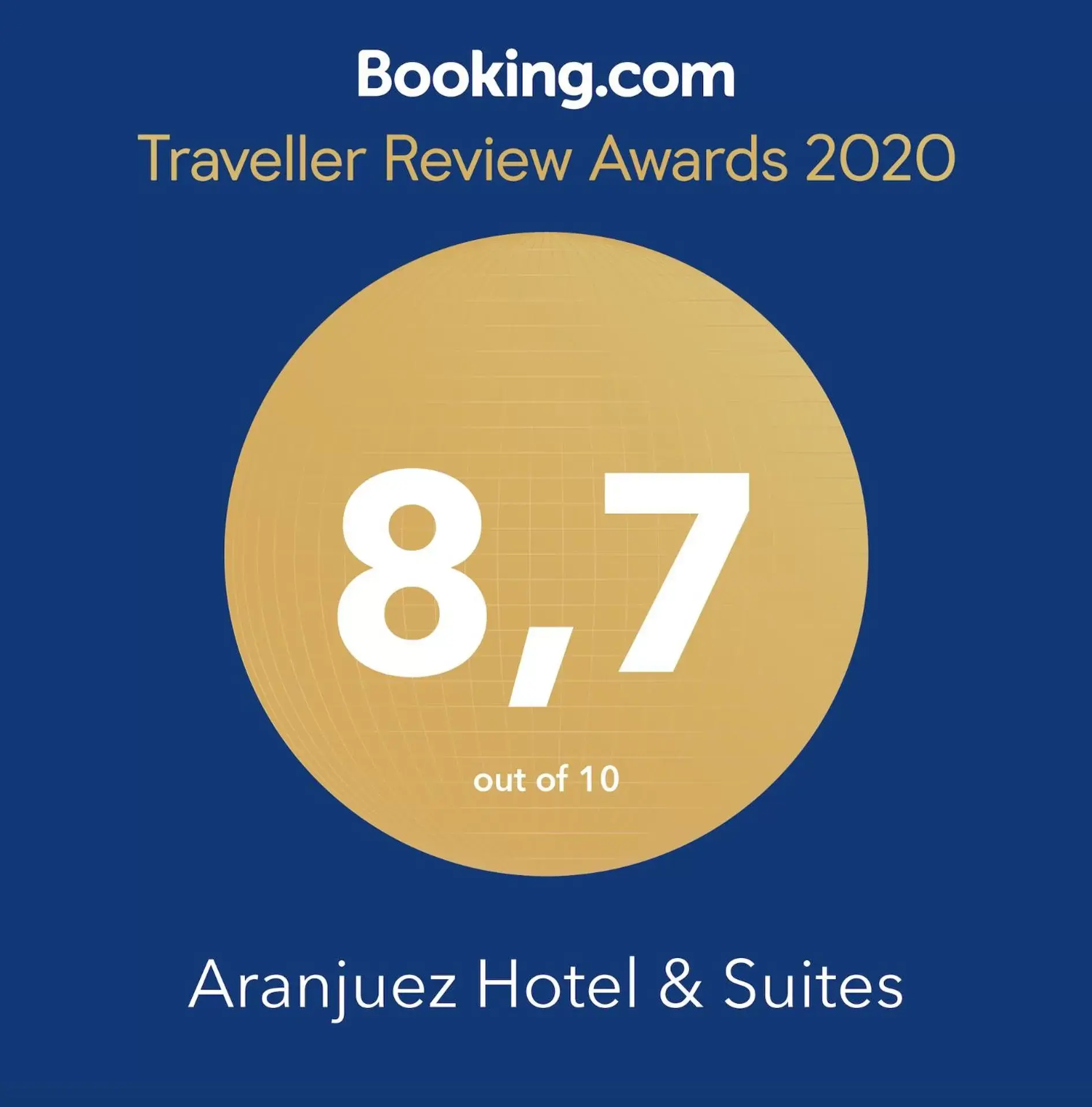 Certificate/Award in Aranjuez Hotel & Suites