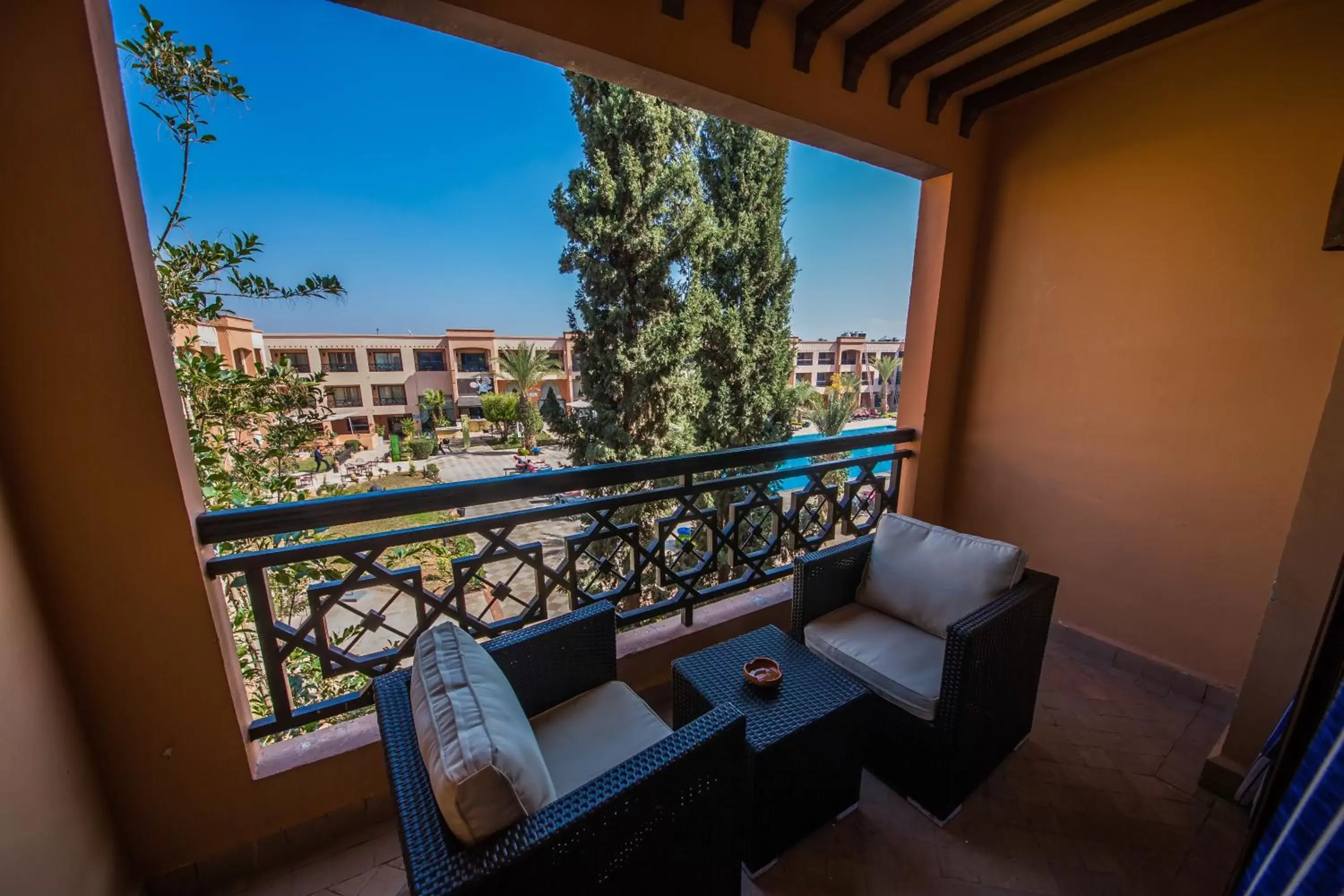 Swimming pool, Balcony/Terrace in Zalagh Kasbah Hotel & Spa