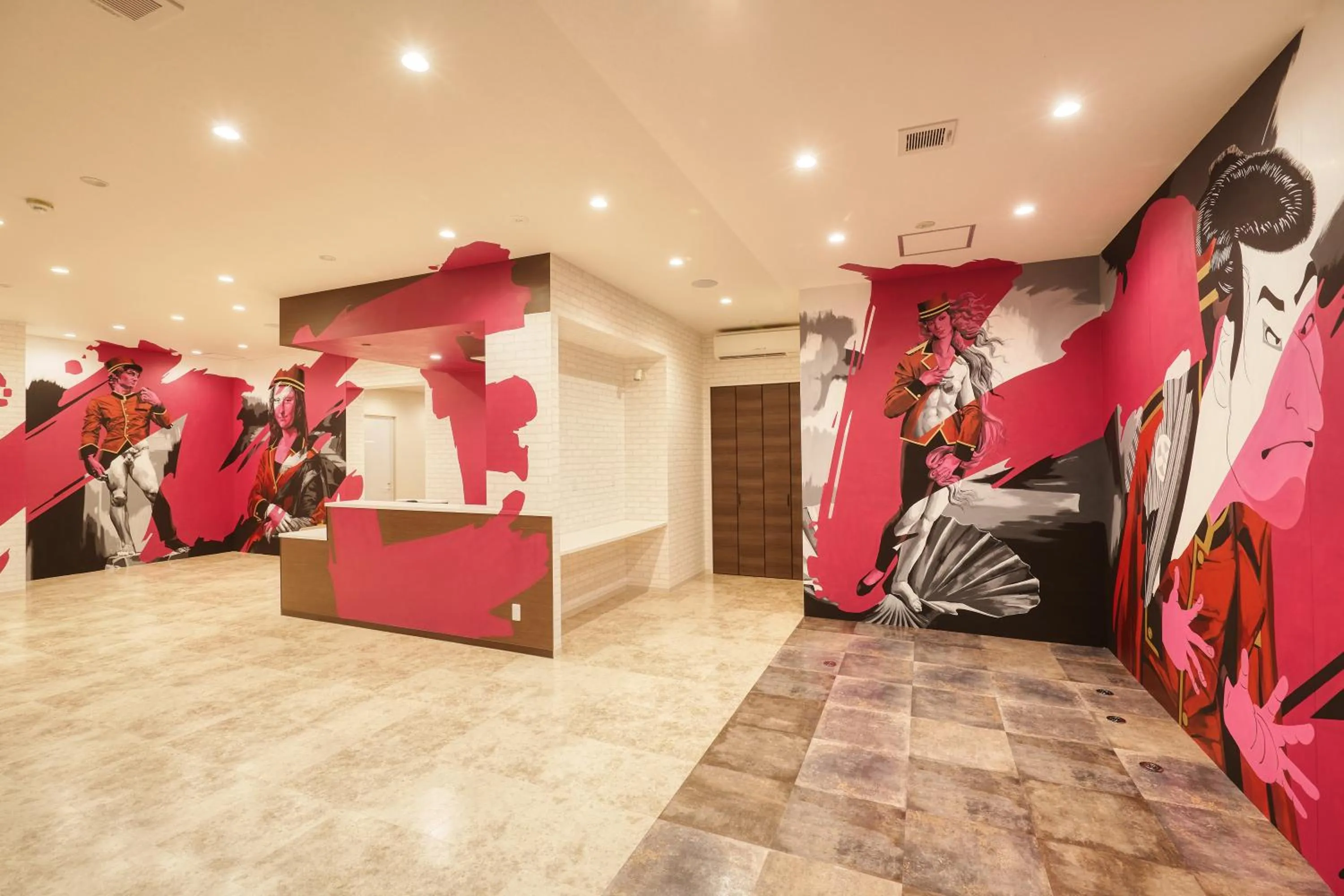 Lobby or reception in New Normal Hotel in NAMINOUE ニューノーマルホテルイン波の上