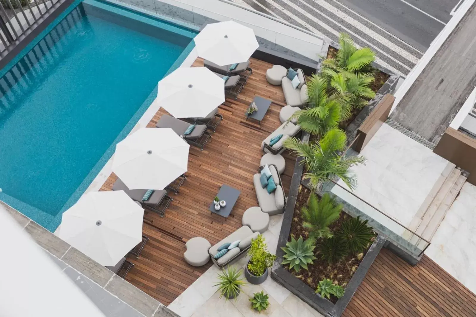 Balcony/Terrace, Pool View in Hotel Marina Atlântico