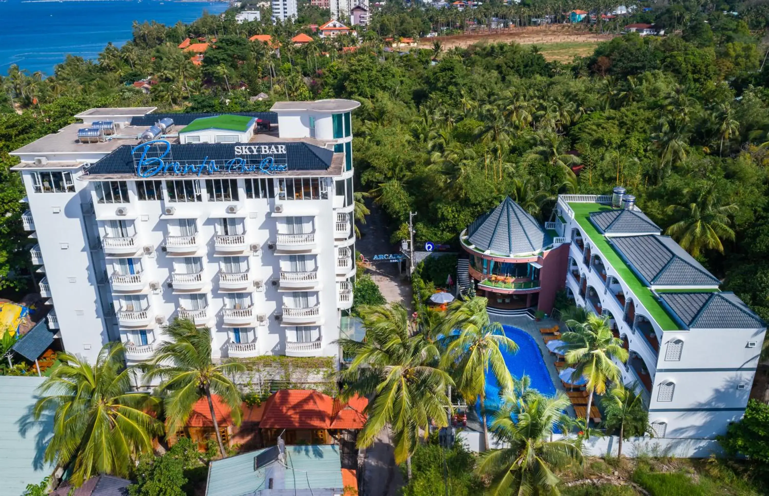 Property building, Bird's-eye View in Brenta Phu Quoc Hotel