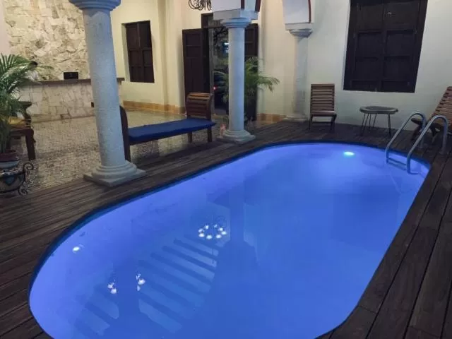 Swimming pool in Hotel Catedral Valladolid Yucatan