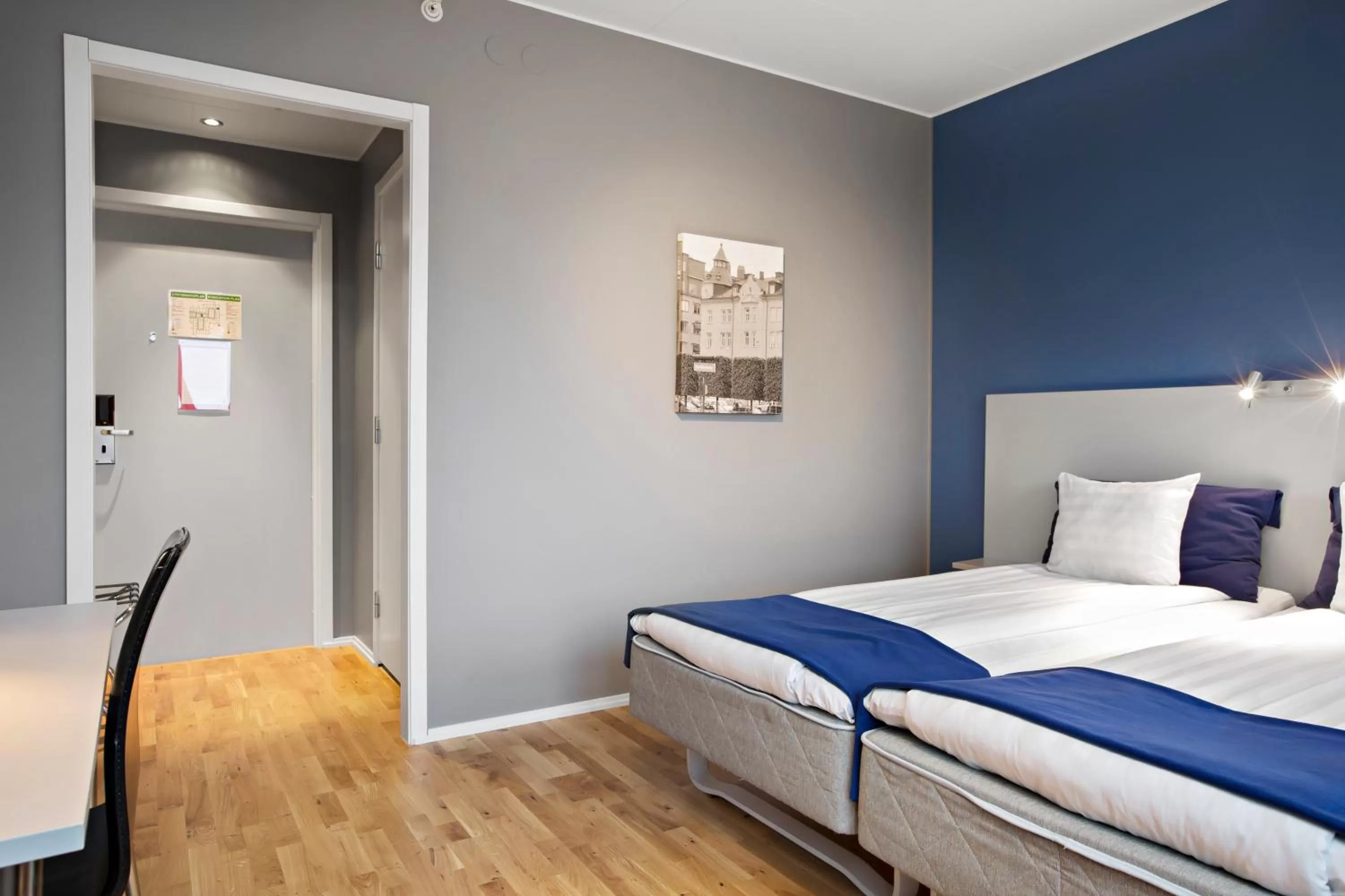 Bed in Connect Hotel Stockholm