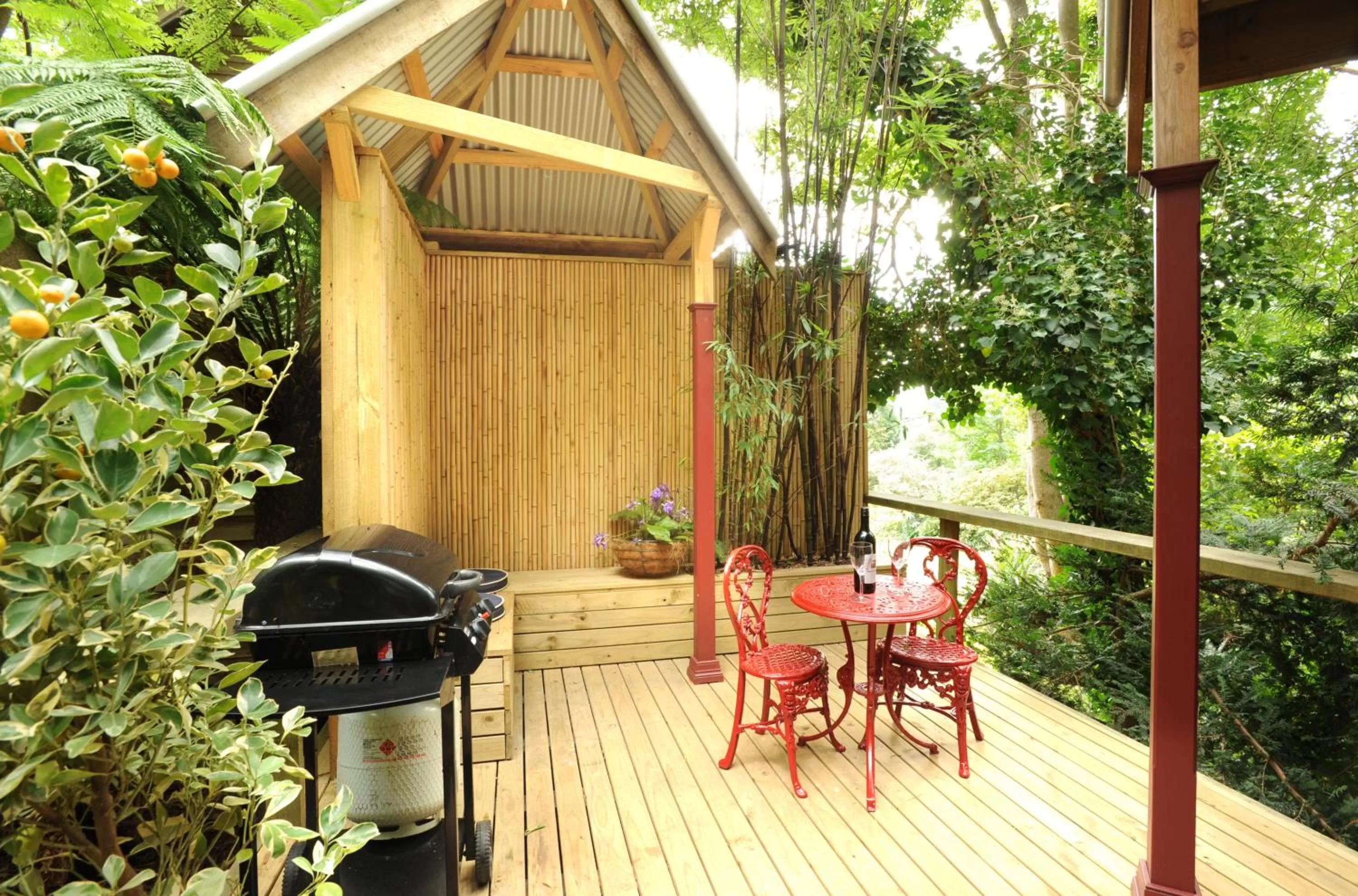 Seating area in Arcadia Cottages