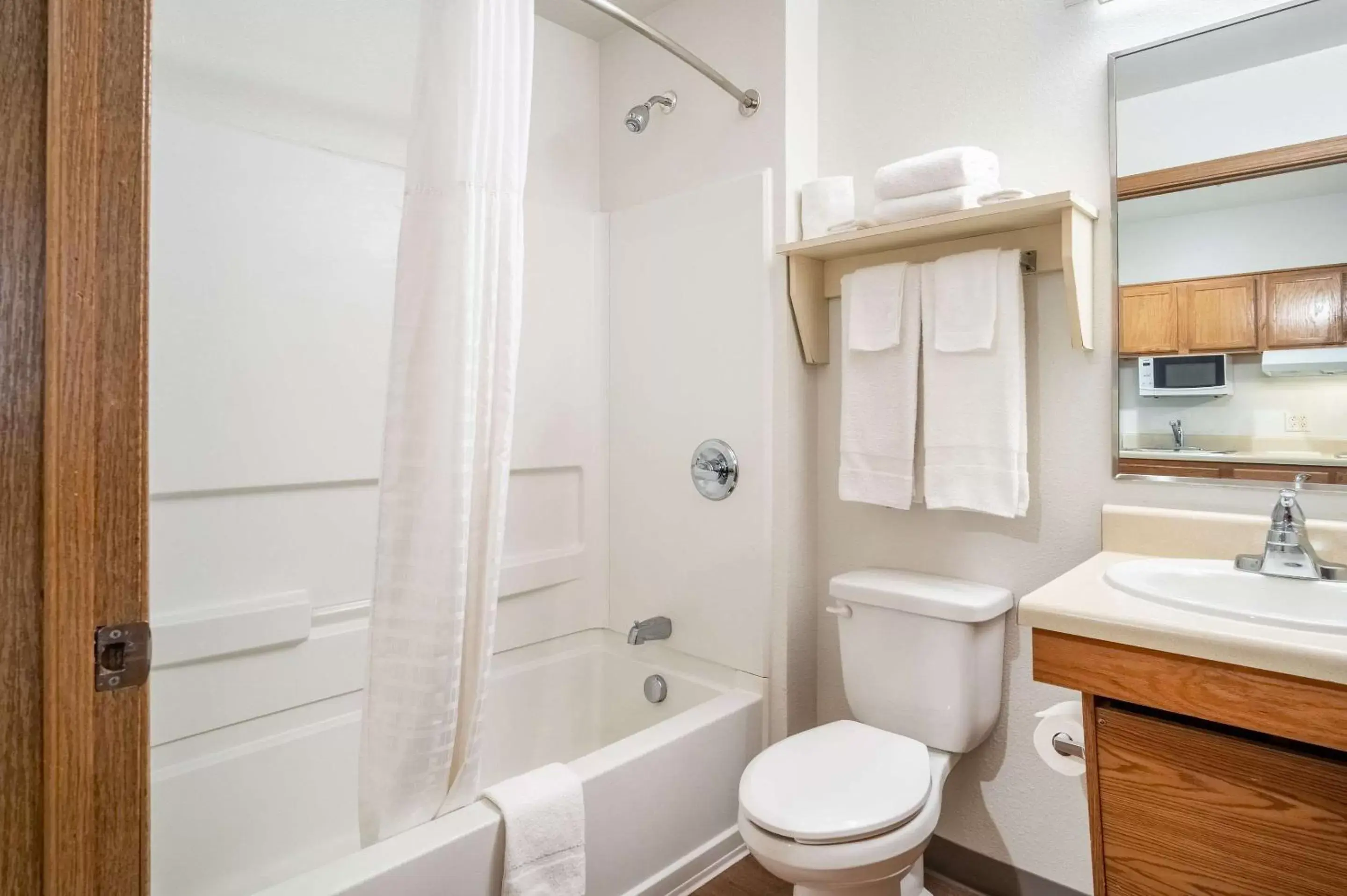 Bathroom in WoodSpring Suites Corpus Christi