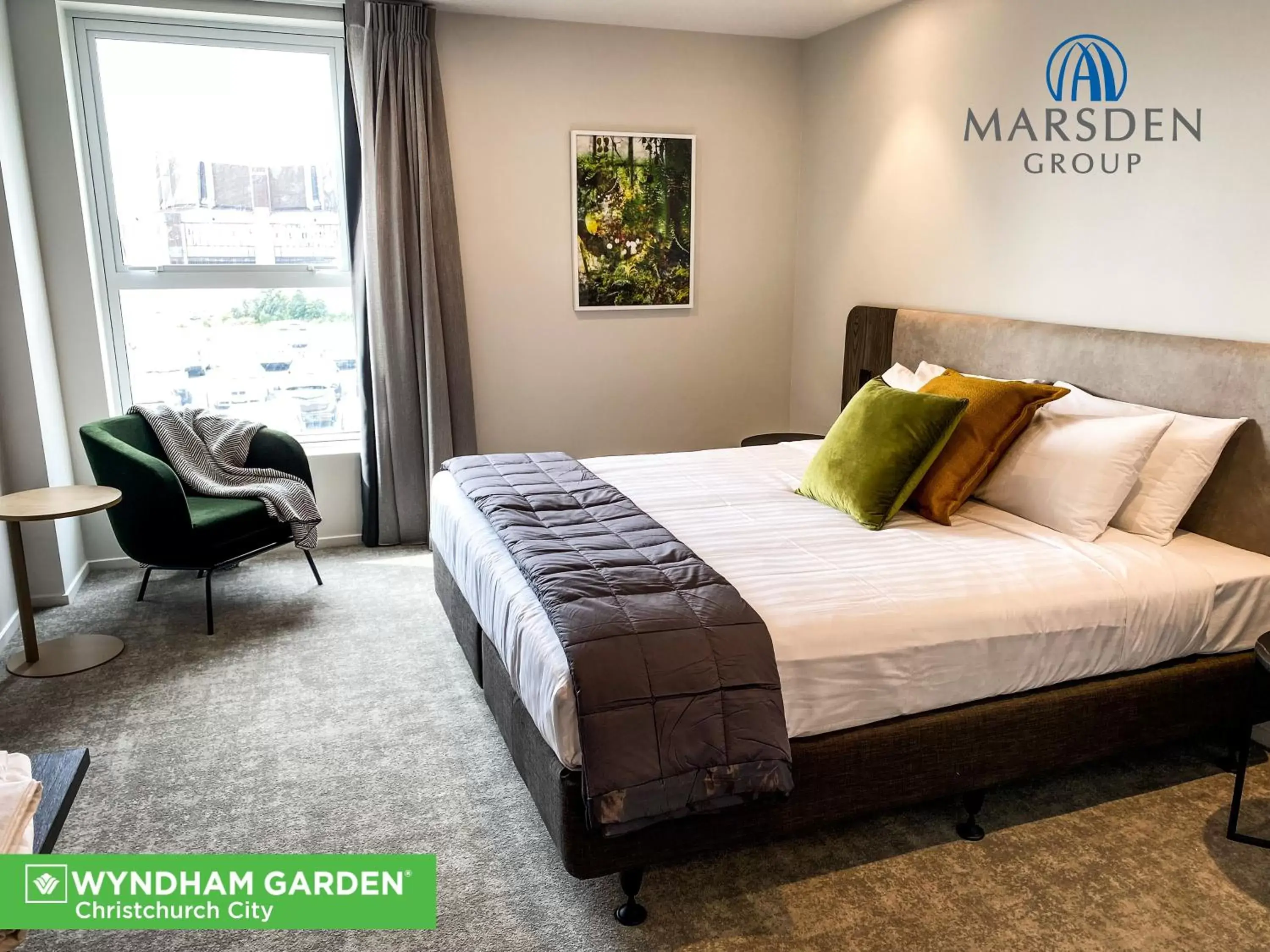 Bedroom, Bed in Wyndham Garden Christchurch Kilmore Street