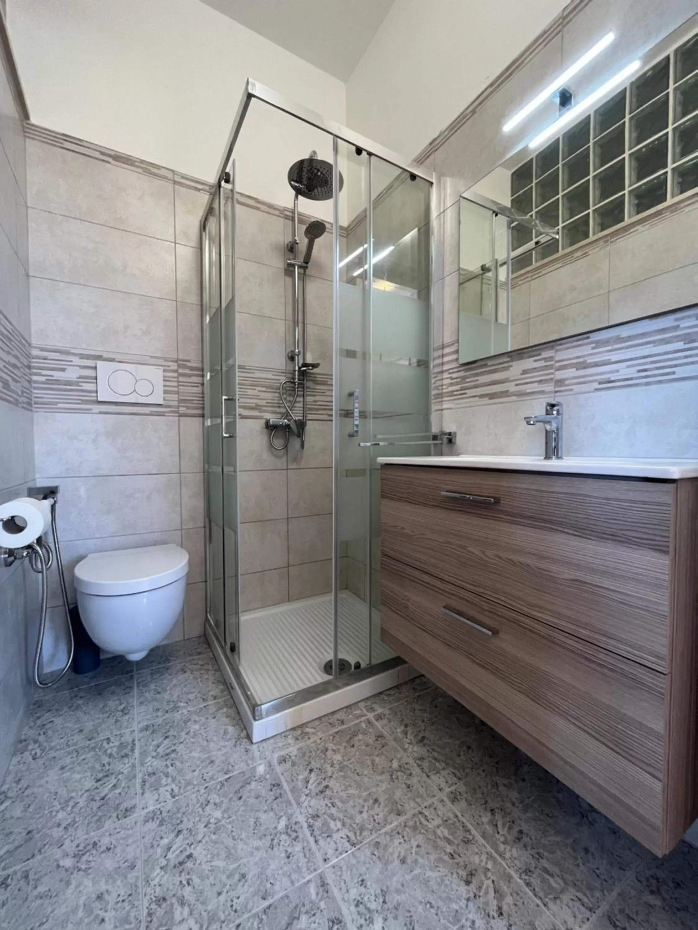 Shower, Bathroom in Monte Cuccu Bed & Breakfast