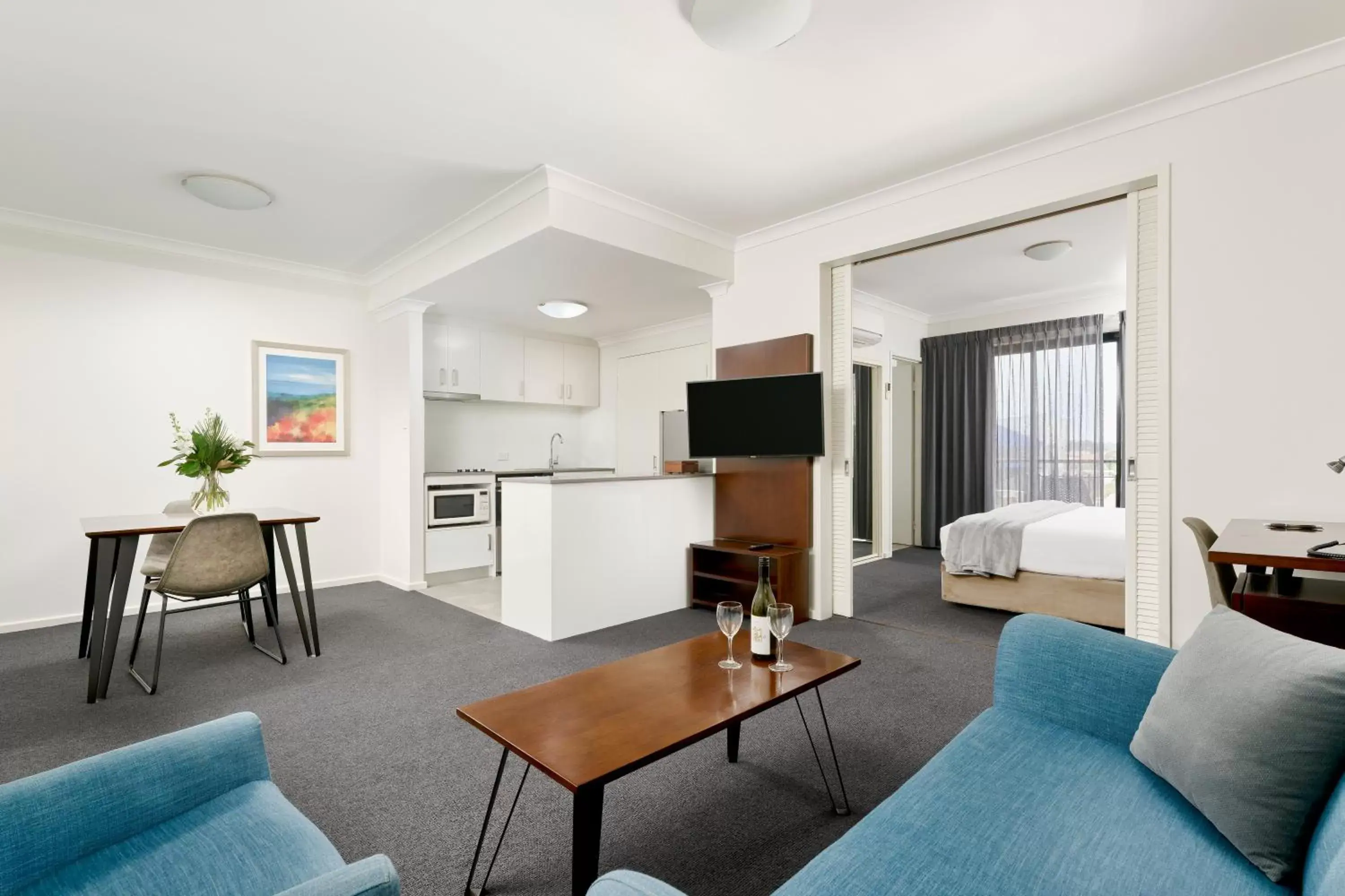 Living room, Bed in Quest West End Living room, Bed in Quest West End