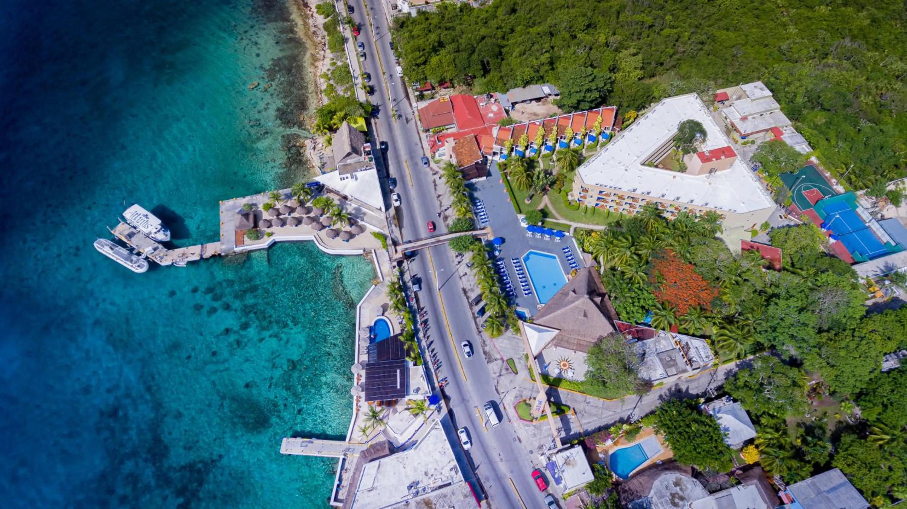 Bird's eye view in Casa del Mar Cozumel Hotel & Dive Resort with free access to an exclusive beach club