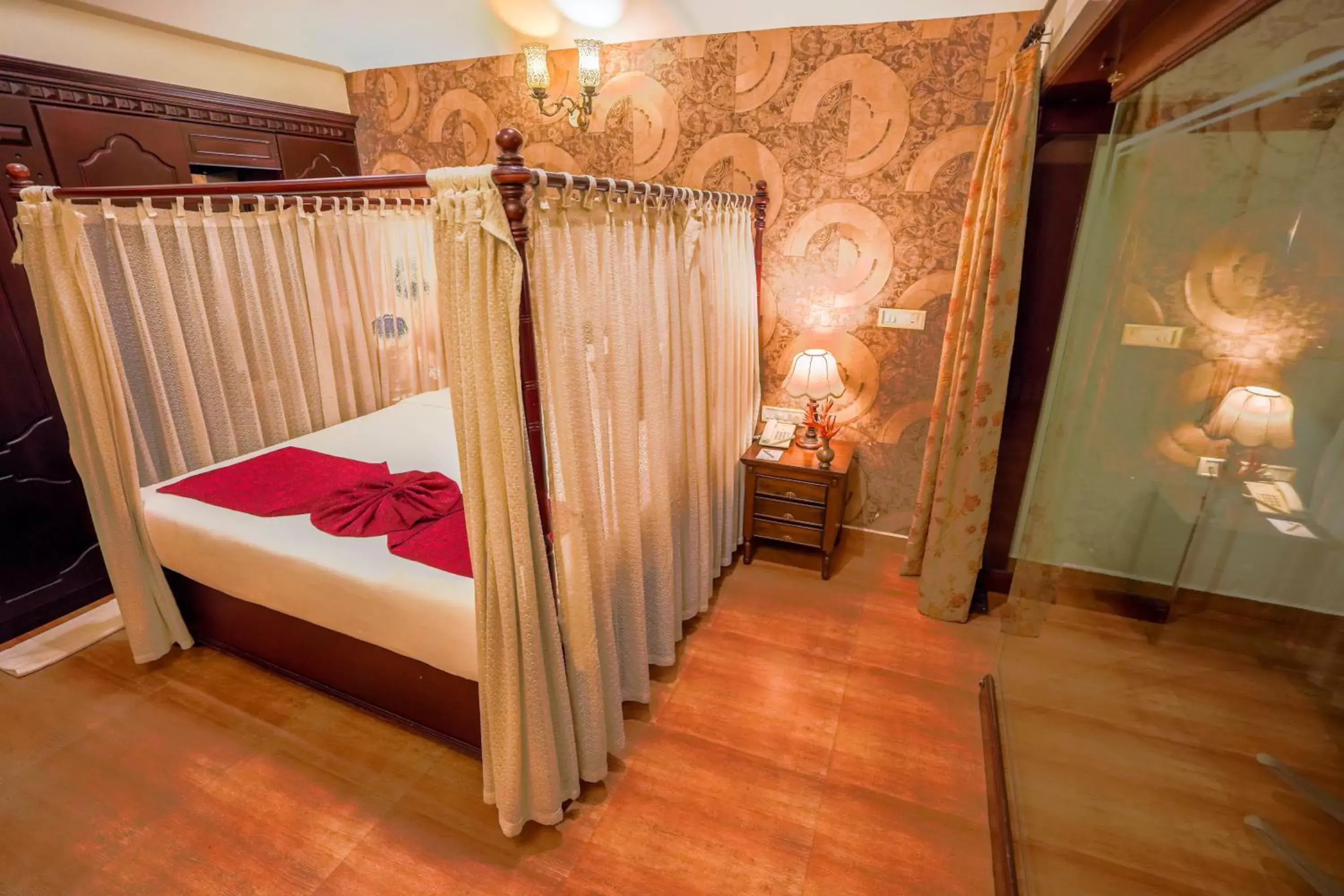 Bed in Fragrant Nature Backwater Resort & Ayurveda Spa Kollam