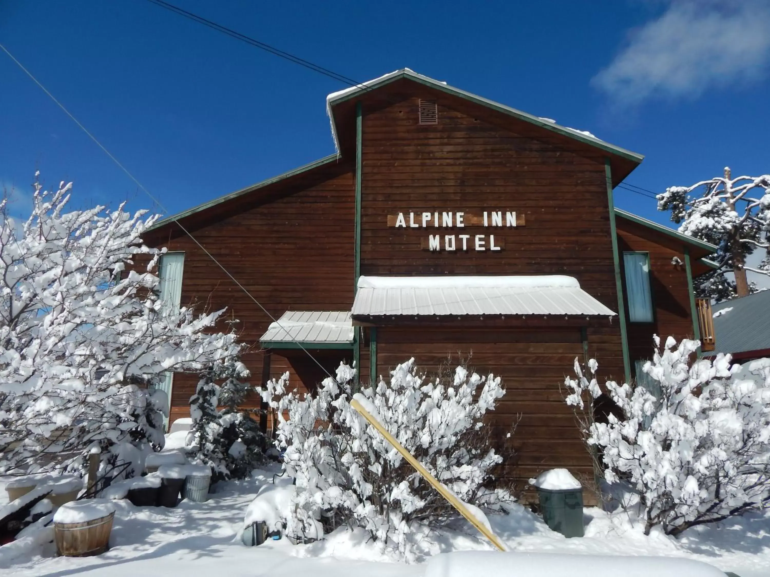 Property building, Winter in Alpine Inn