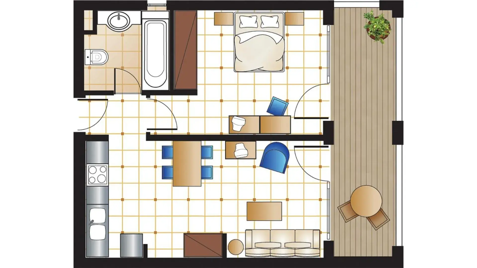 Bedroom, Floor Plan in Grecotel Marine Palace & Aqua Park